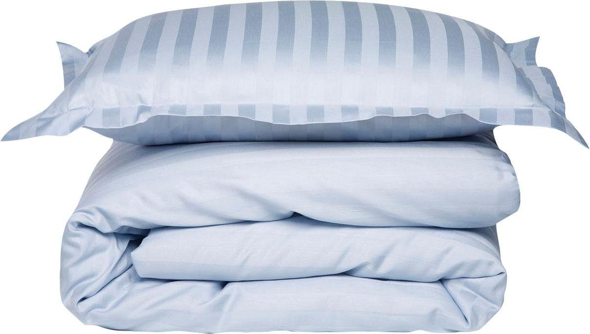 damai Bettwäsche »Streifsatin«, (2 tlg.), in Mako Satin Qualität, 100% Baumwolle, Bett- und Kopfkissenbezug mit Reißverschluss, kühlende Sommerbettwäsche, ganzjährig einsetzbar