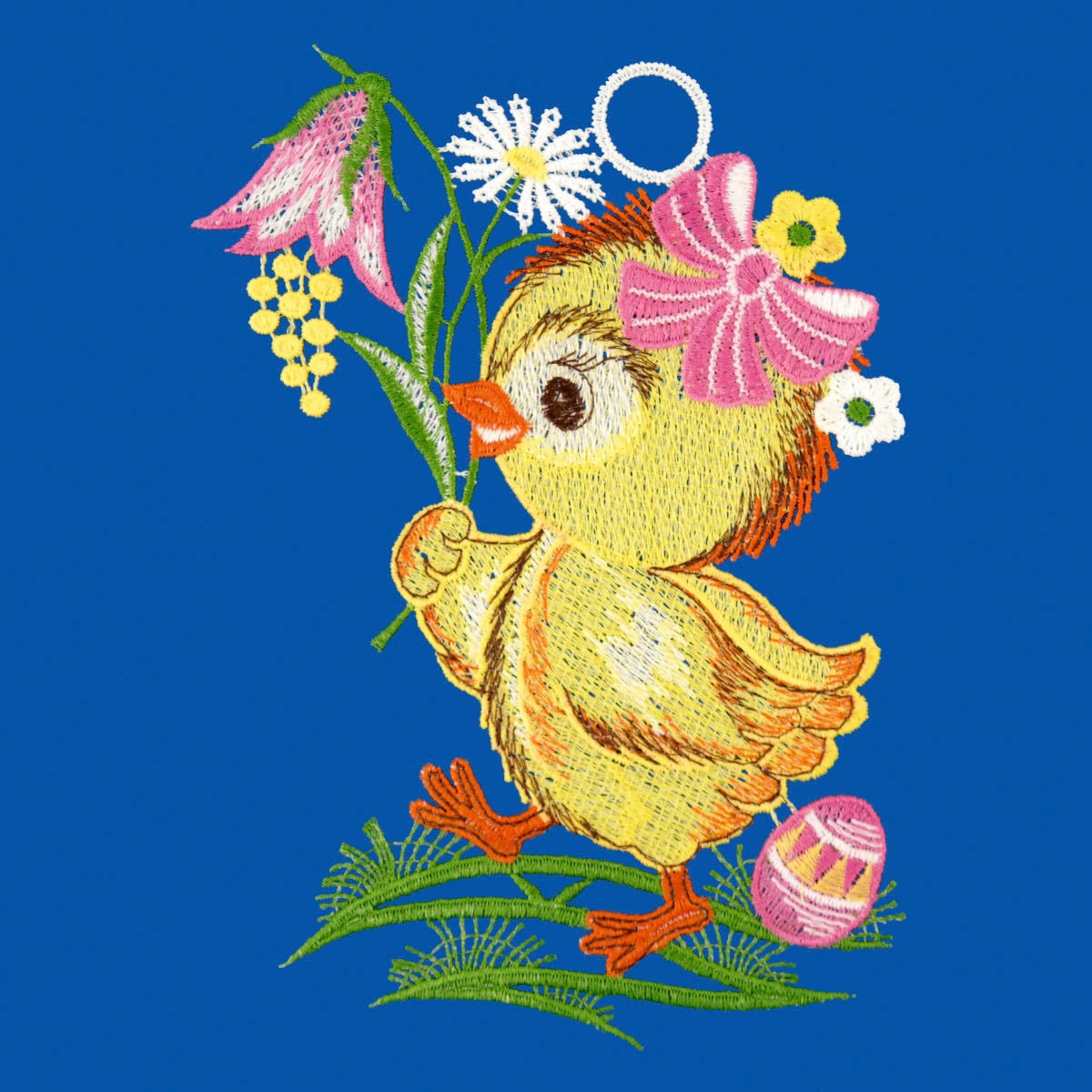 W. Reuter & Sohn - Plauener Spitze® Fensterbild »Fensterbild "Küken" farbig«