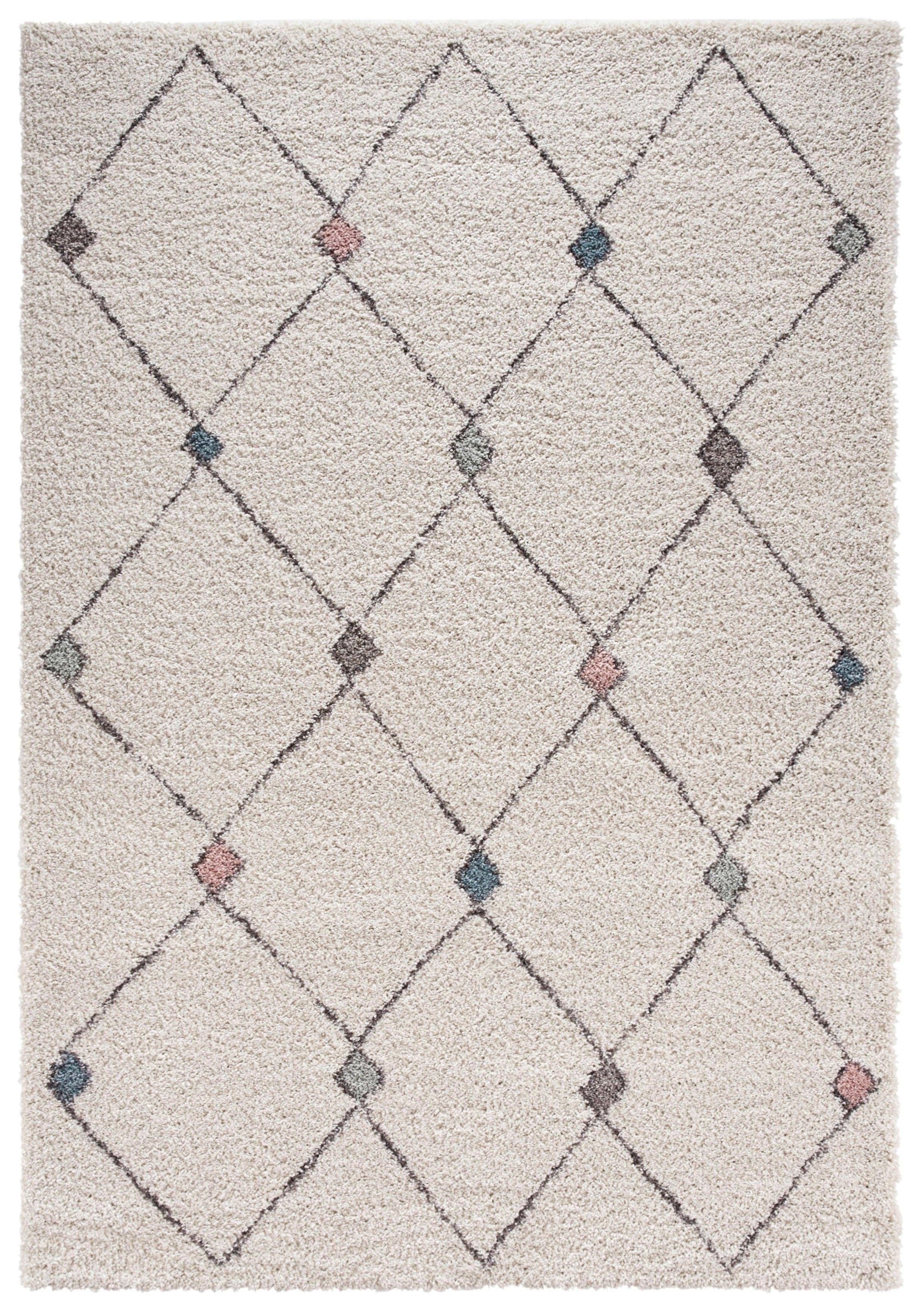 HANSE Home Hochflor-Teppich »Create«, rechteckig, 35 mm Höhe, Rauten Design, besonders weich durch Microfaser,Robust, Pflegeleicht