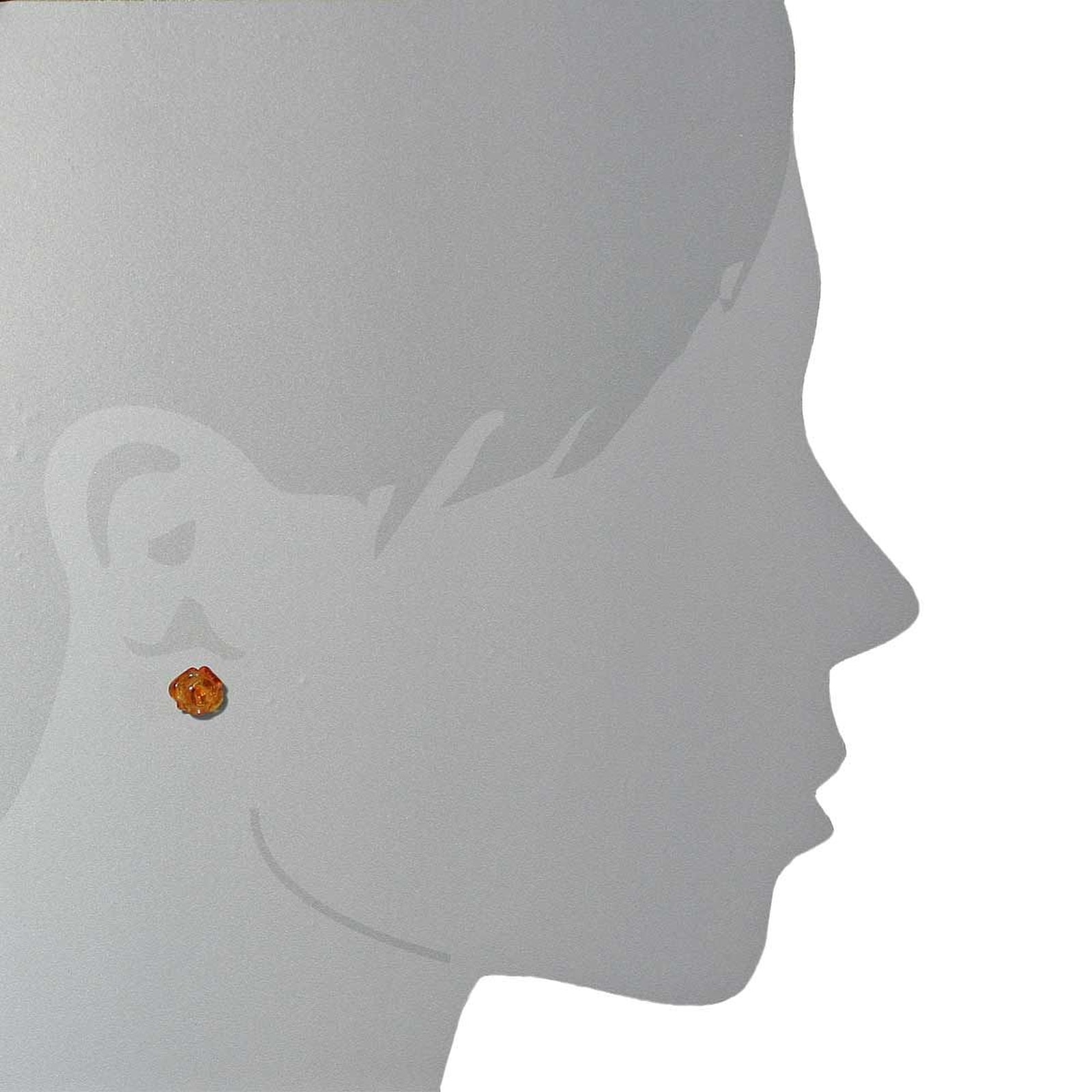 OSTSEE-SCHMUCK Paar Ohrstecker »- Rose - Silber 925/000 - Bernstein«