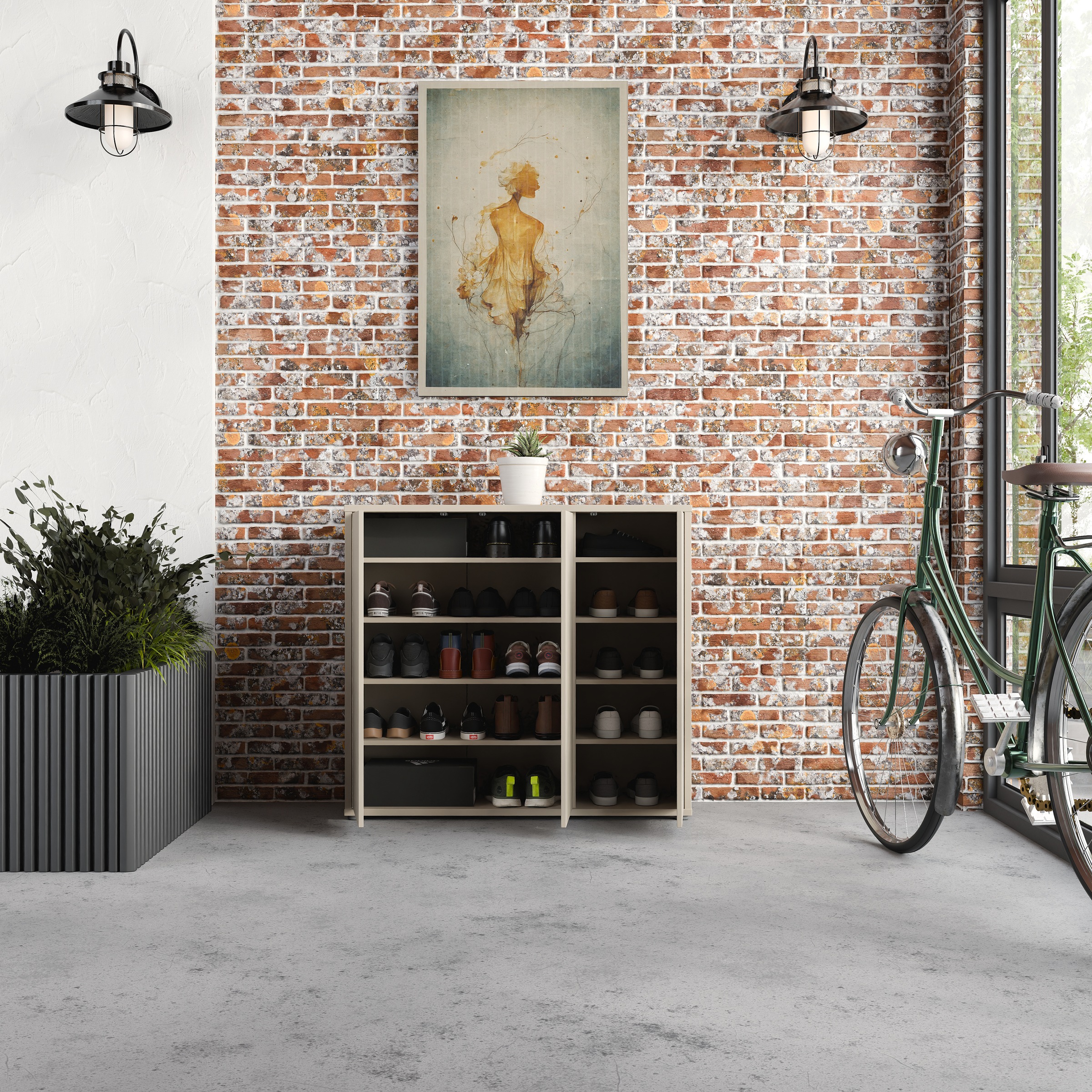 FORTE Schuhschrank »Alice Springs, Schuhschrank, Platz für 20 Paar Schuhe, 3 Türen« B/H/T 109,2/99,1/34,9 cm,  Stauraumschrank, Mehrzweckschrank, grifflose Front, Push to open