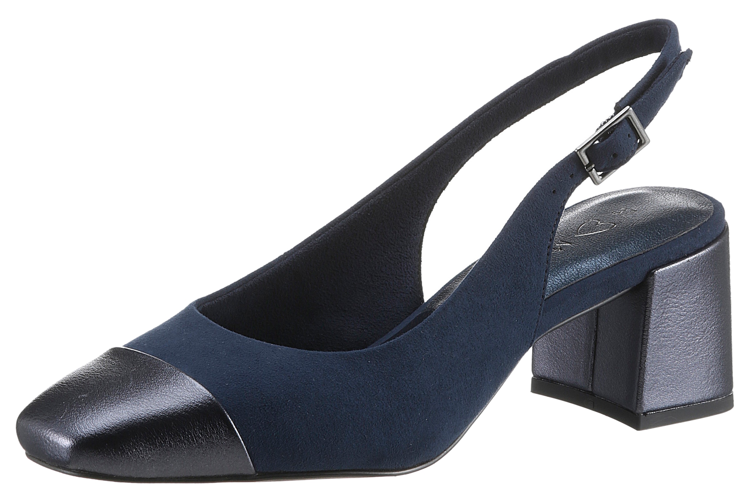 Marco Tozzi Slingpumps, Abendschuh, Sommerschuh, Blockabsatz, in modischer Karreeform