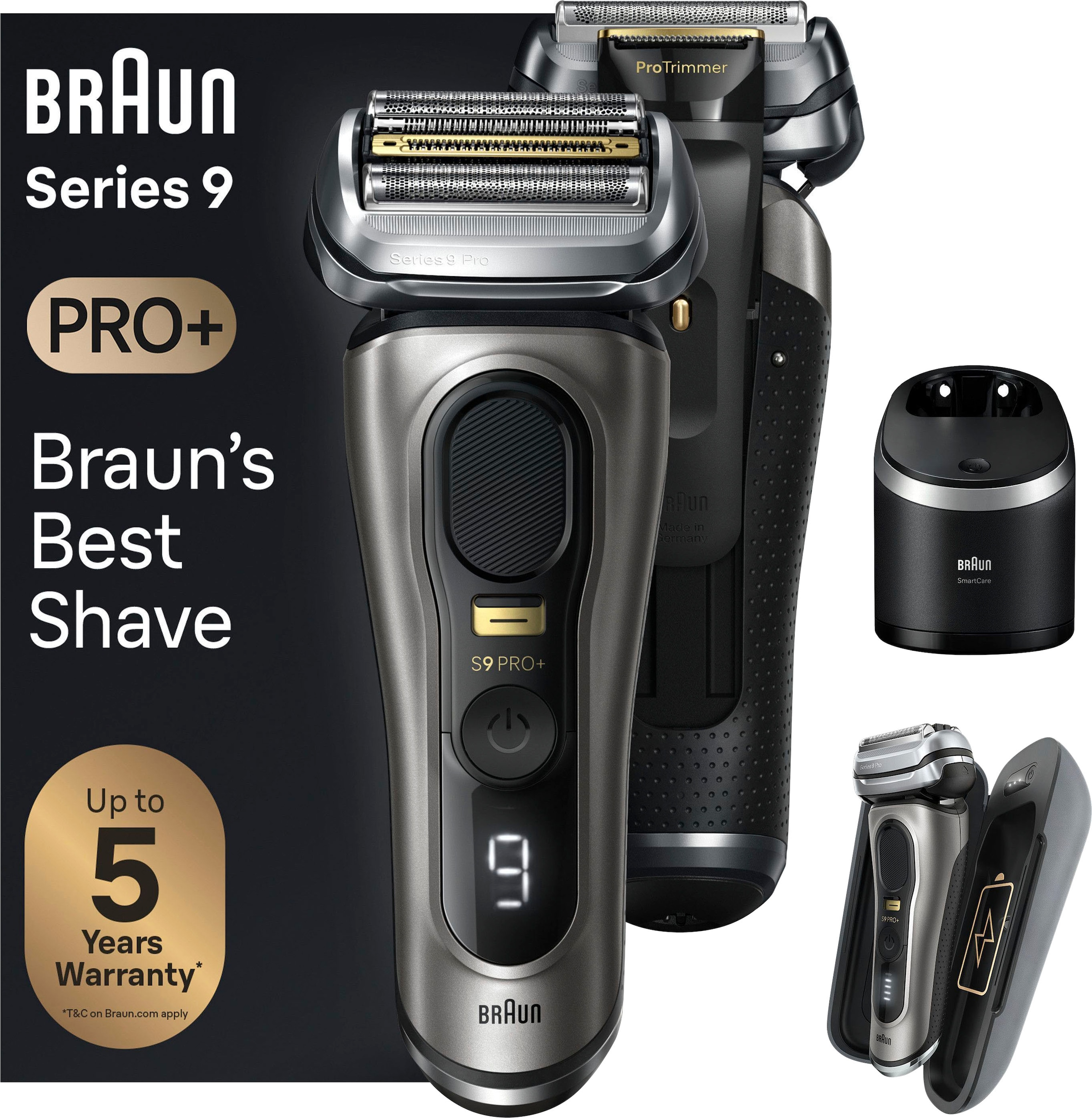 Braun Elektrorasierer »Series 9 Pro+ 9575cc«, Reinigungsstation, Precision  ProTrimmer mit 3 Jahren XXL Garantie