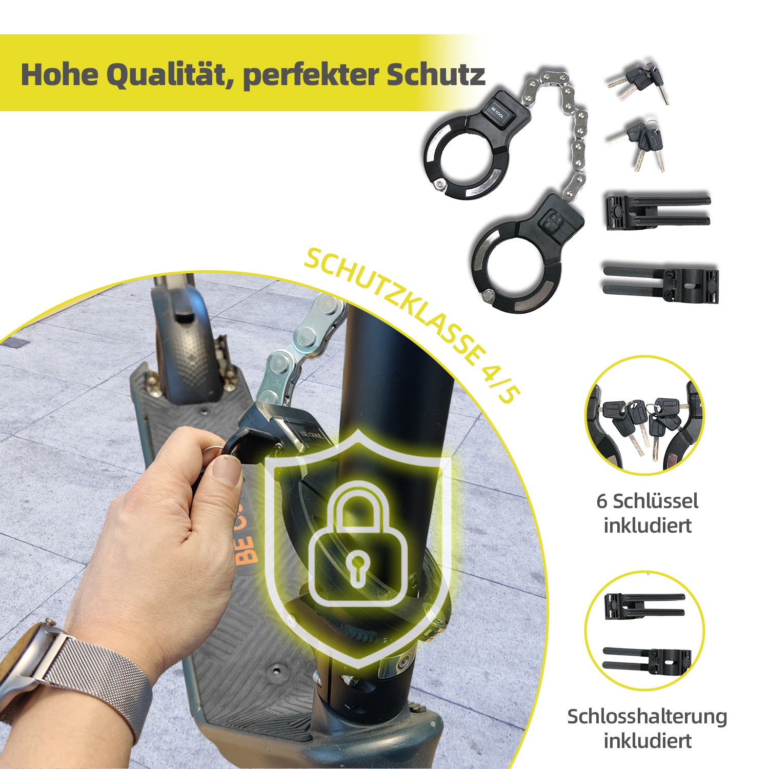 be cool Handhebelschloss »BE COOL BC75HSCH22BK«
