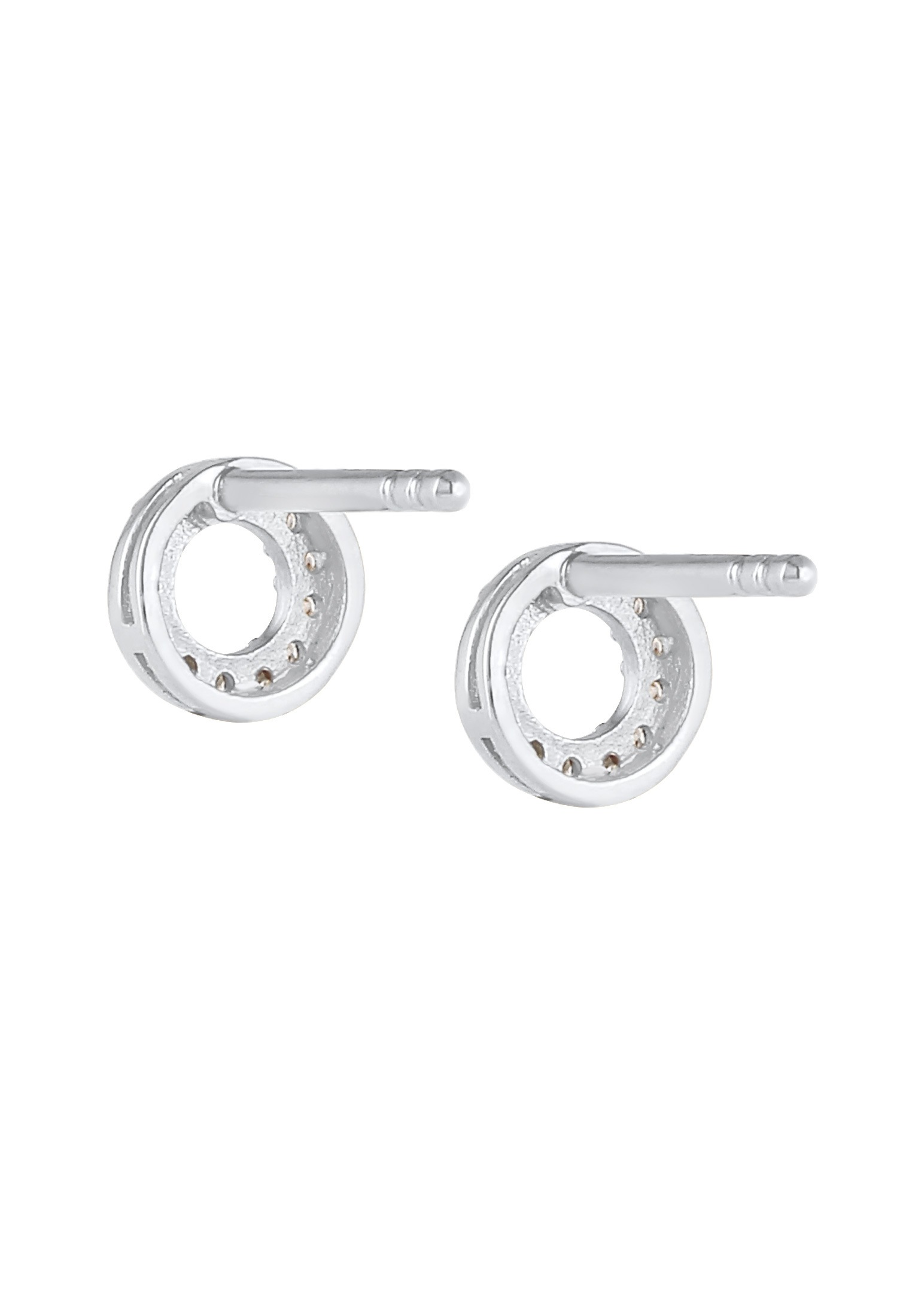 Elli DIAMONDS Paar Ohrstecker »Ohrringe Stecker Kreis Rund Diamant (0.13 ct.) 925 Silber«