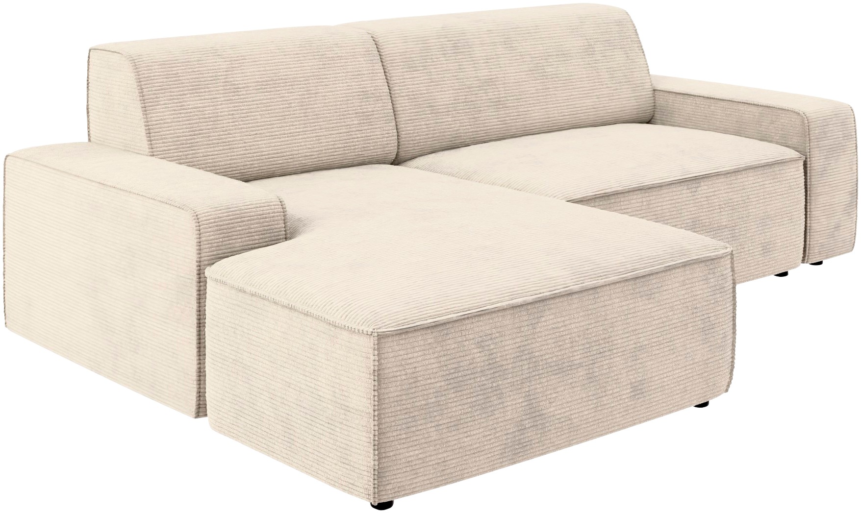 TRENDMANUFAKTUR Ecksofa »Graz, wahlweise mit Sitzvorschub und Bettkasten, L-Form, Breite 246 cm«, in Cord-, haustierfreundlichem LEO Struktur- oder LUMOS-3D-Bezug