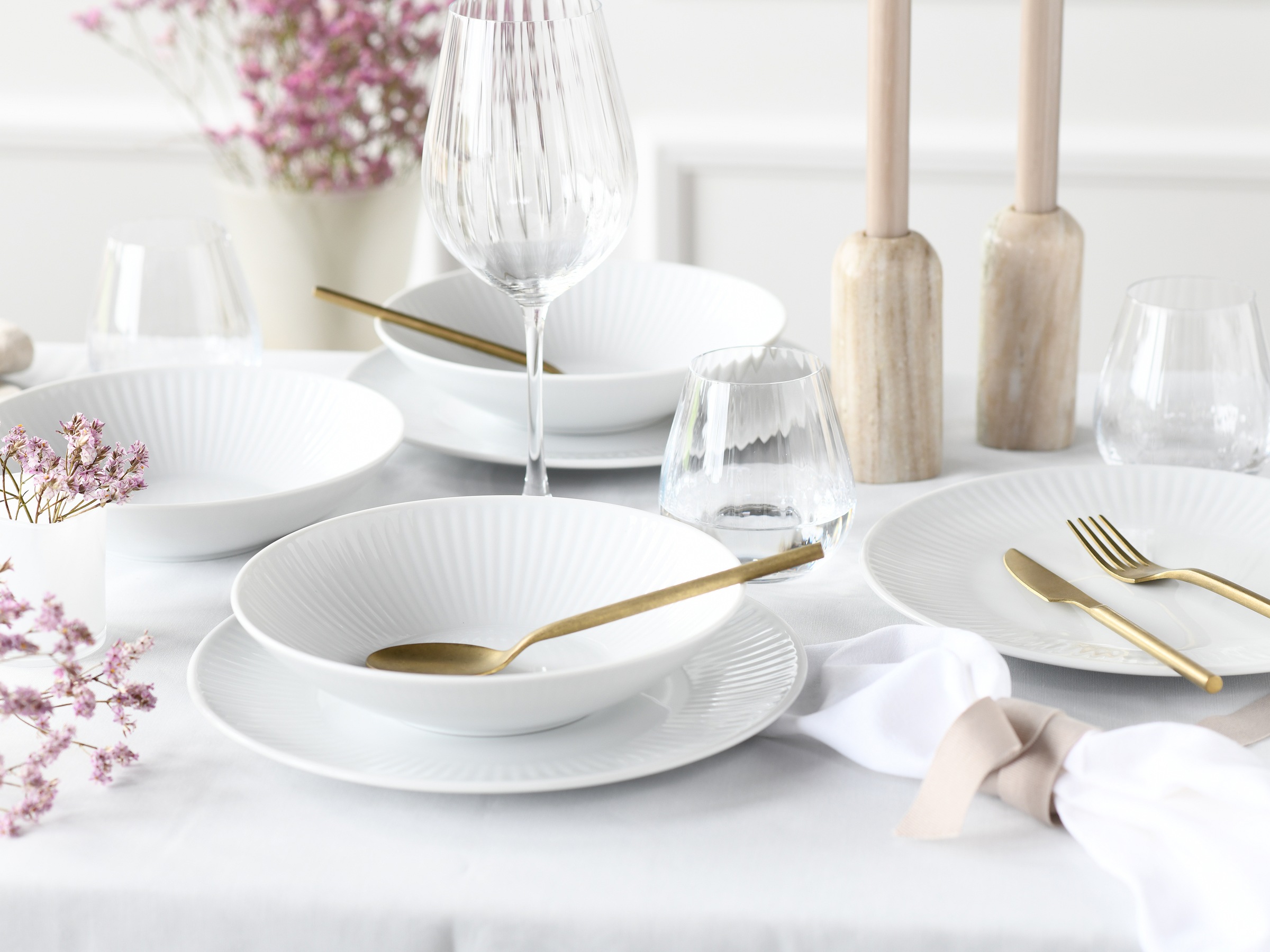 CreaTable Tafelservice »Valencia Weiß, Tafel-Service 12-tlg« Elegant, Boho Chic