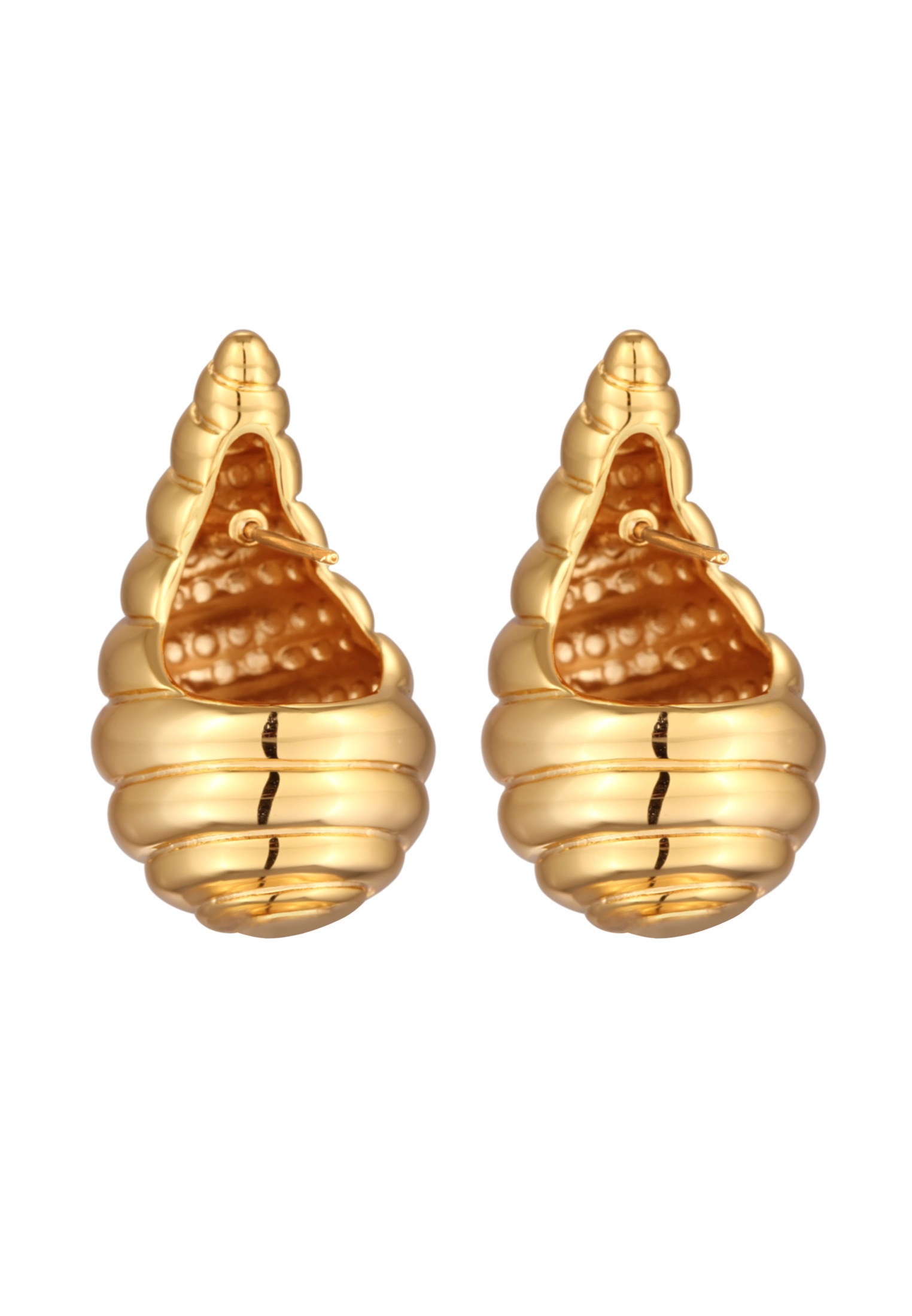 Elli Paar Ohrstecker »Ohrringe Ohrstecker Tropfen Muschel Goldfarben«