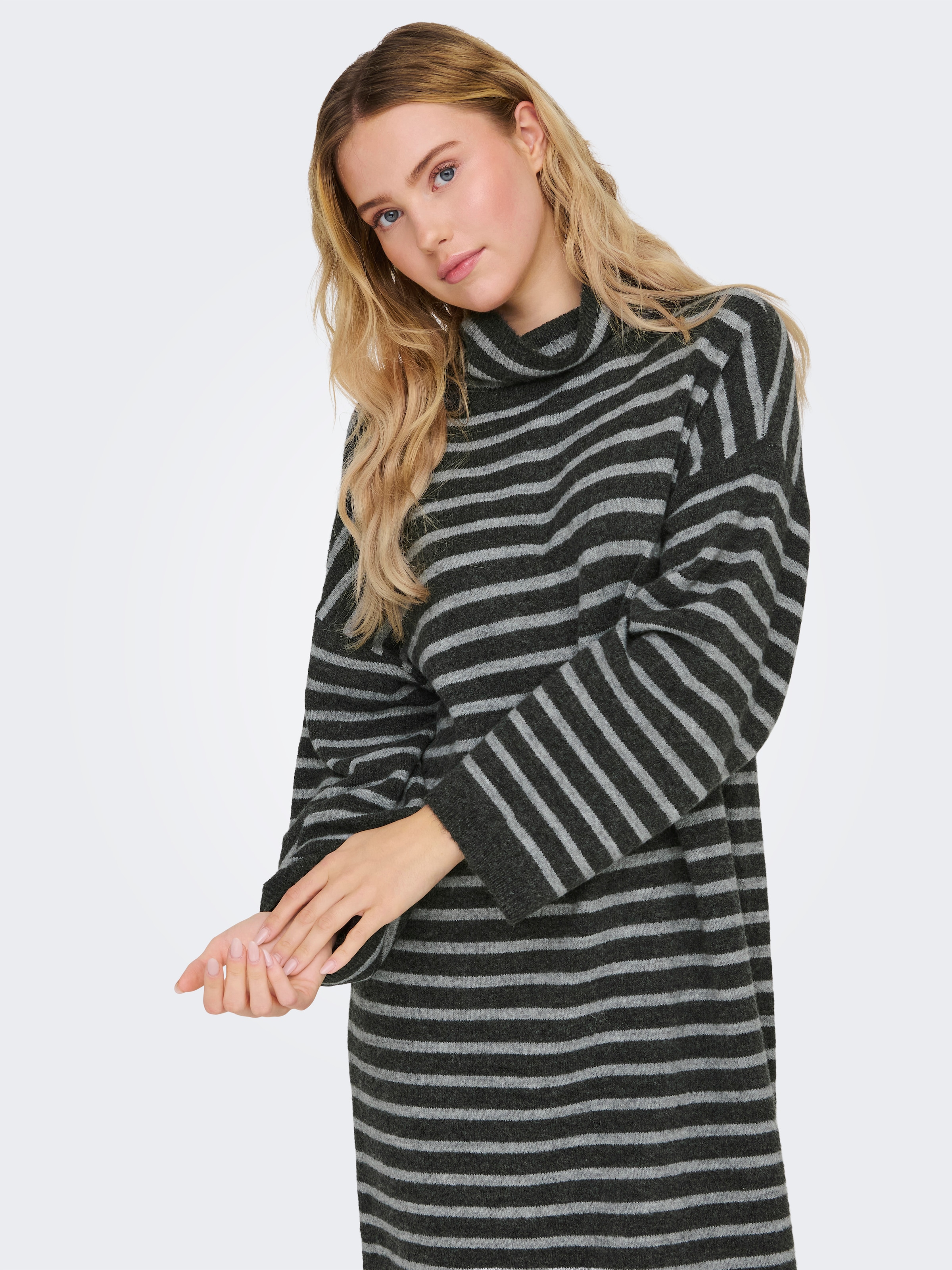 ONLY Strickkleid »ONLTALIO LS STRIPE ROLLNECK DRESS BF KNT«