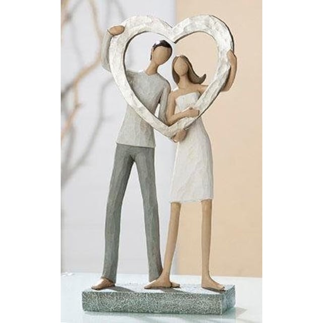 GILDE Dekofigur »Skulptur Liebespaar - Herz«, Dekoobjekt, Höhe 27 cm,  handbemalt, mit Herz, romantisch, Wohnzimmer bequem bestellen