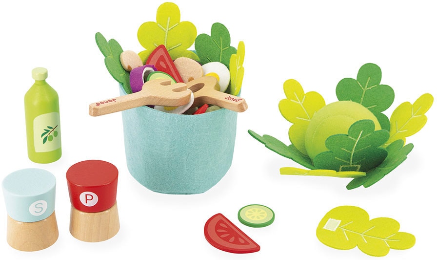 Janod Spiellebensmittel Salat«, »Holzspielzeug, weltweit tlg.), FSC®- (33 Wald bei - schützt Spiel-Essensset