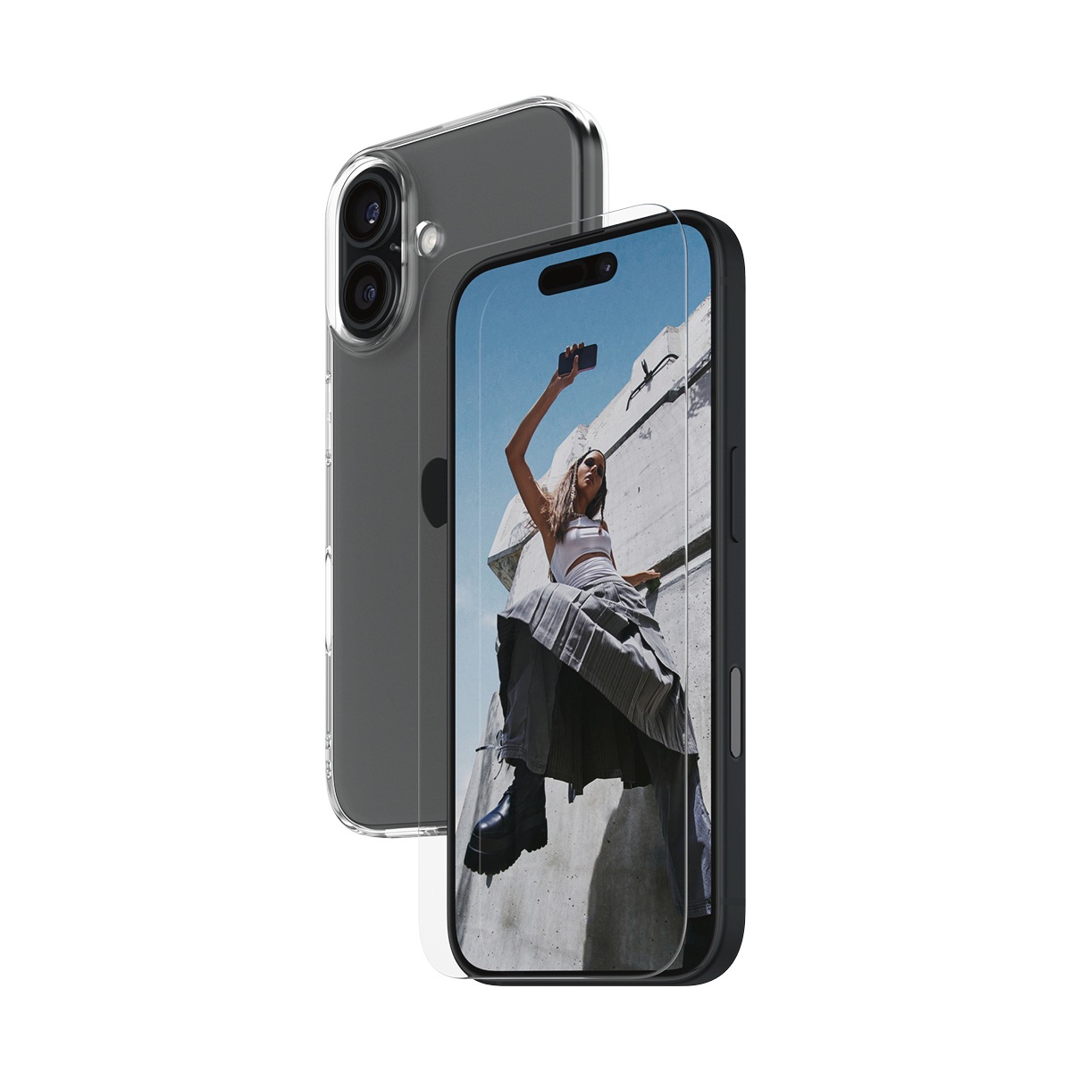 SAFE by PanzerGlass Displayschutzglas »2-in-1 Protection Bundle, Glass, Soft TPU Case«, für Apple iPhone 16, Displayschutzfolie, Schutzfolie, Bildschirmschutz, kratz- & stoßfest
