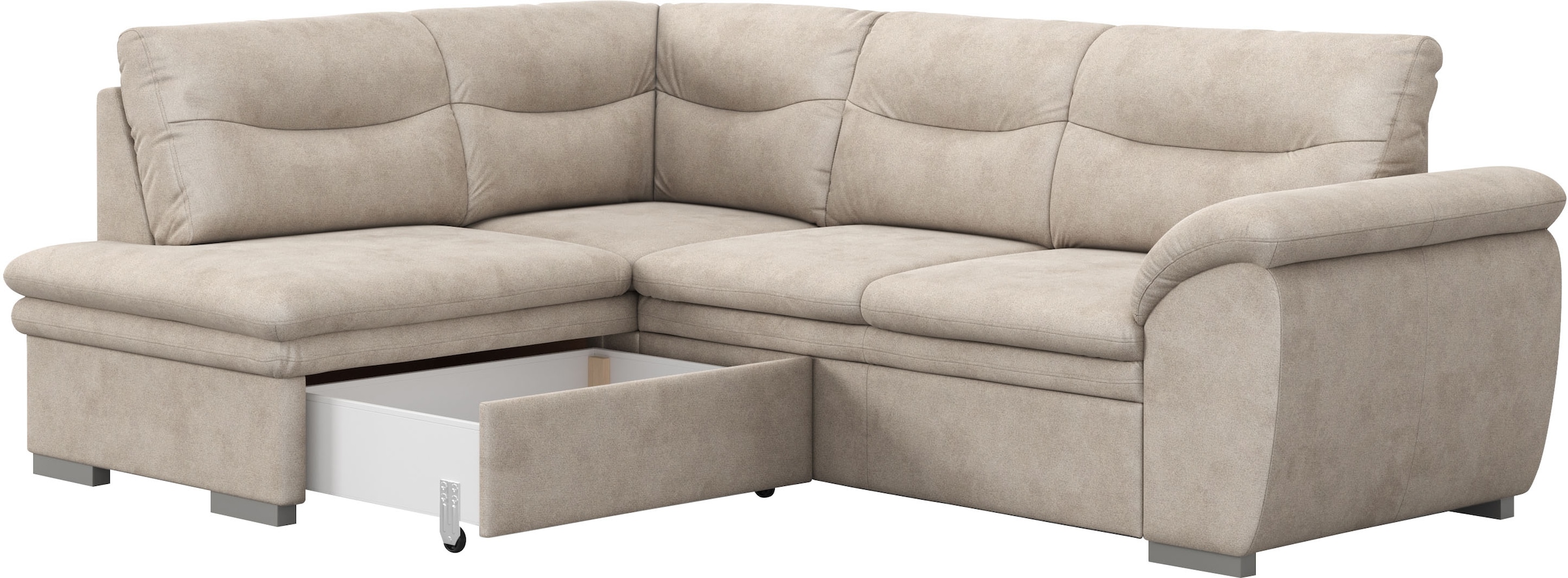 COTTA Ecksofa »Leandra L-Form«, wahlweise mit Bettfunktion & Bettkasten
