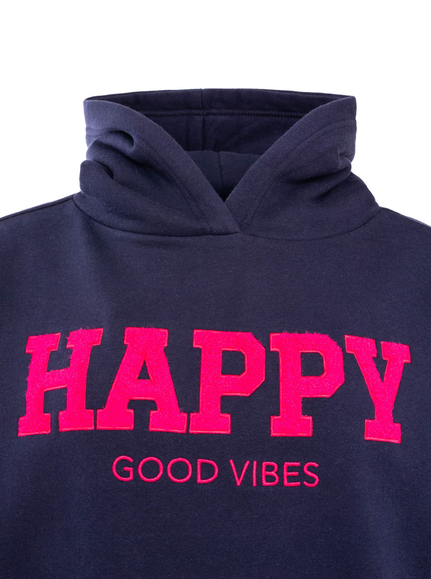 Zwillingsherz Sweatshirt »Oversized Hoody "HAPPY"«, positiver Statement Print, Kängurutasche, Kapuze
