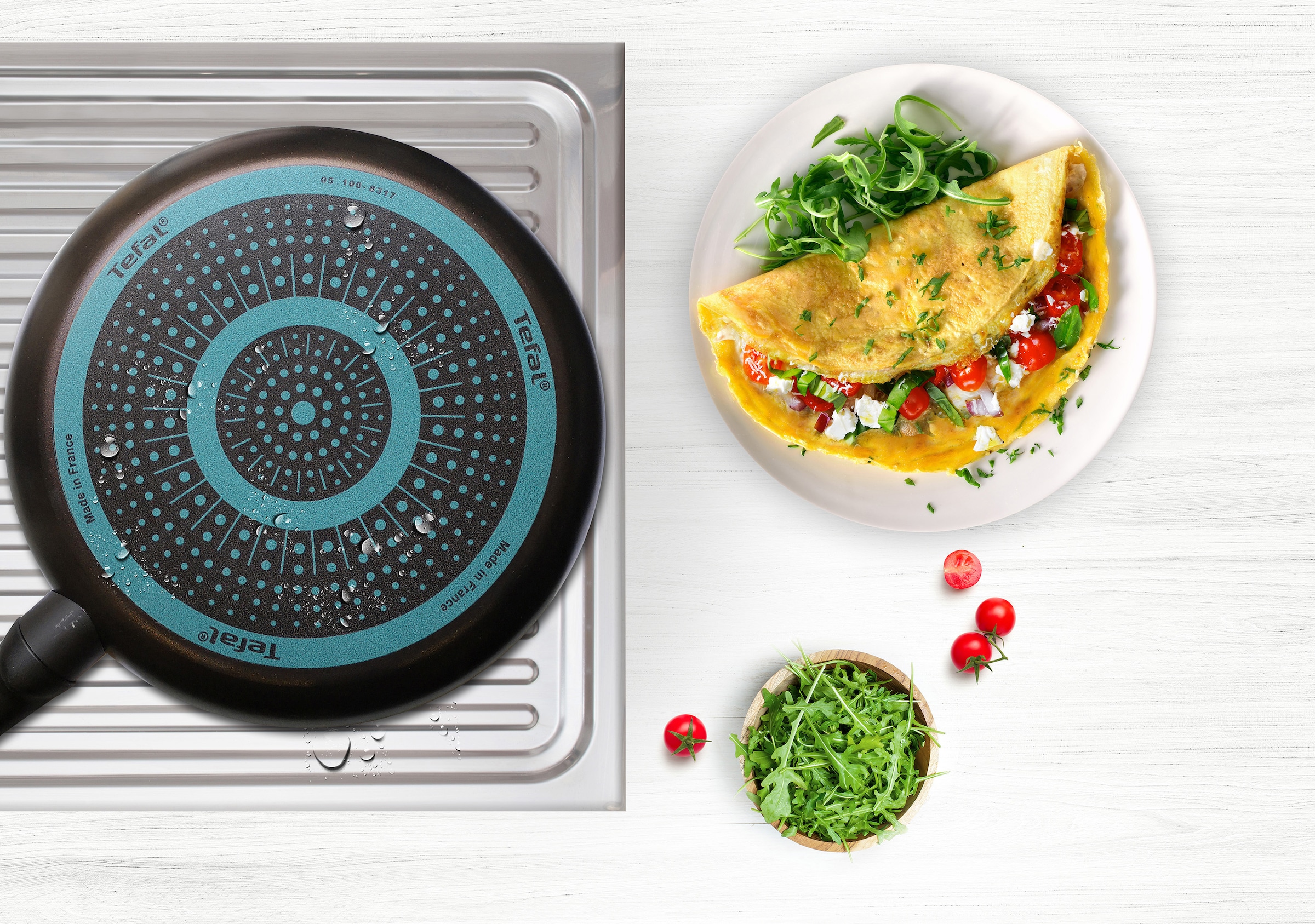Tefal Bratpfanne »Tefal Easy Cook & Clean Pfanne, Mühelose Reinigung, Antihaftversiegelung, Thermo-Signal Temperaturanzeiger, Diffusion Pfannenboden, Gleichmäßige Wärmeverteilung, Gesundes Kochen, Sicheres Kochgeschirr«, Aluminium, (1tlg.), Titanium