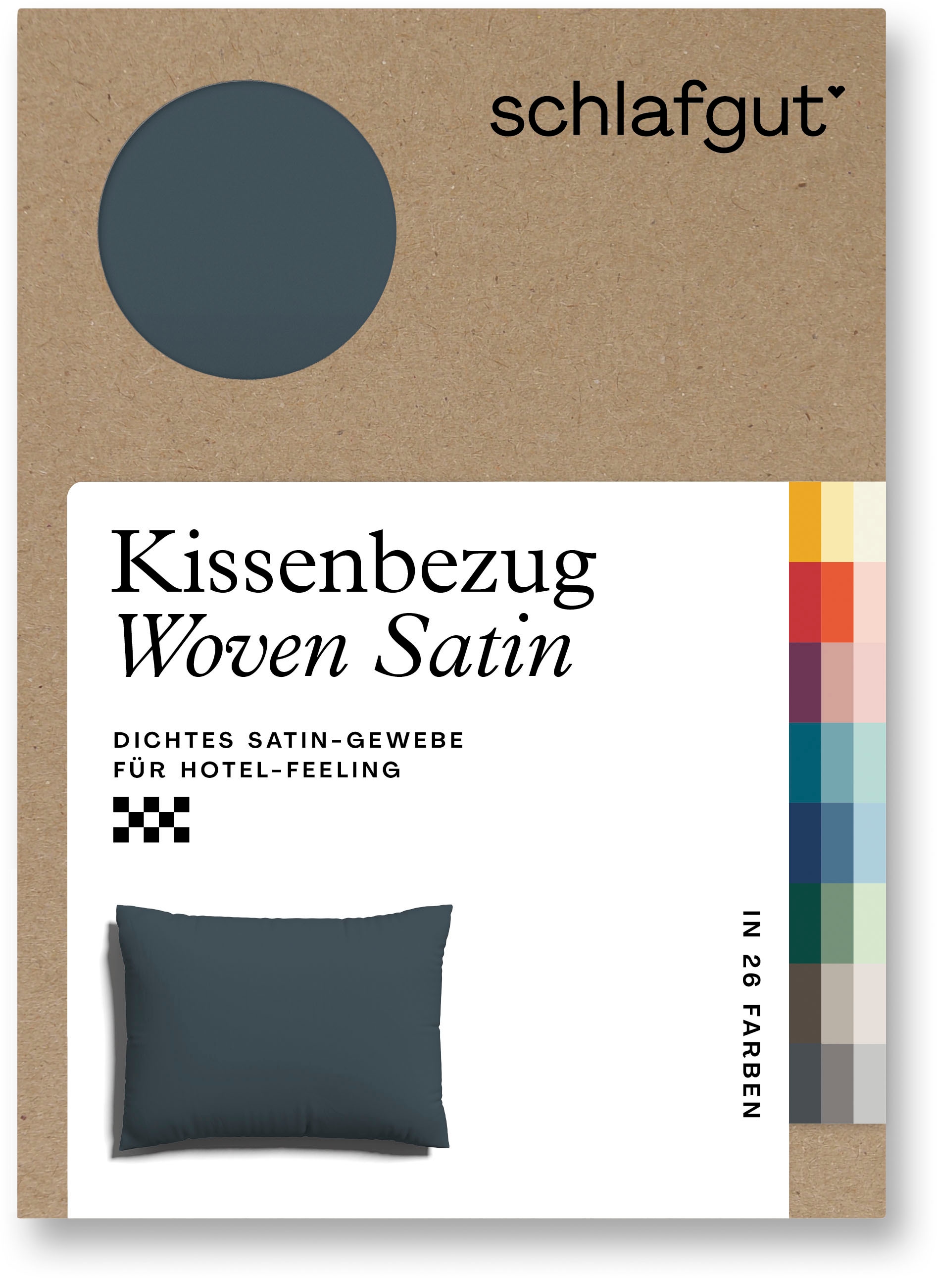 Schlafgut Kissenbezug »Woven Satin aus Mako-Baumwolle, langlebig, pflegeleicht, dicht gewebt«, (1 St.), Kissenhülle mit Reißverschluss, passender Bettbezug erhältlich