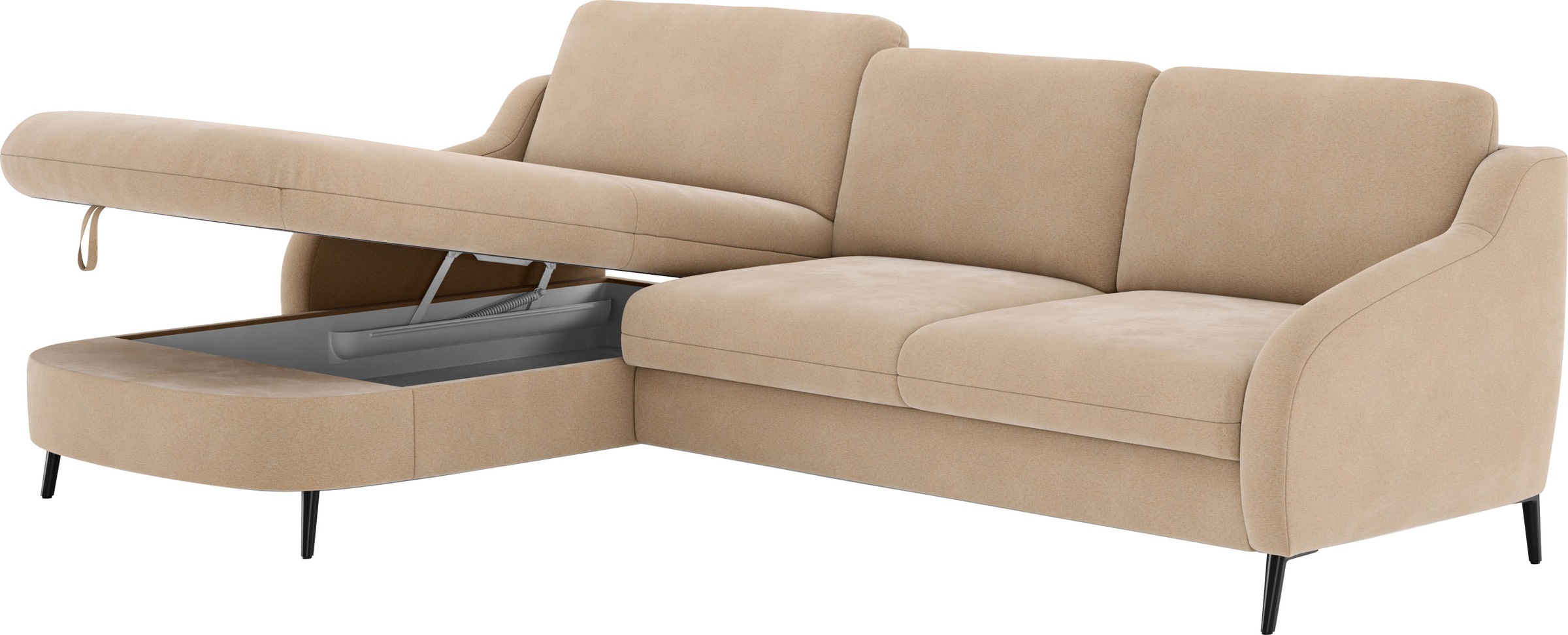 sit&more Ecksofa »Soul L-Form«, wahlweise mit Bettfunktion und Bettkasten oder Schubkasten