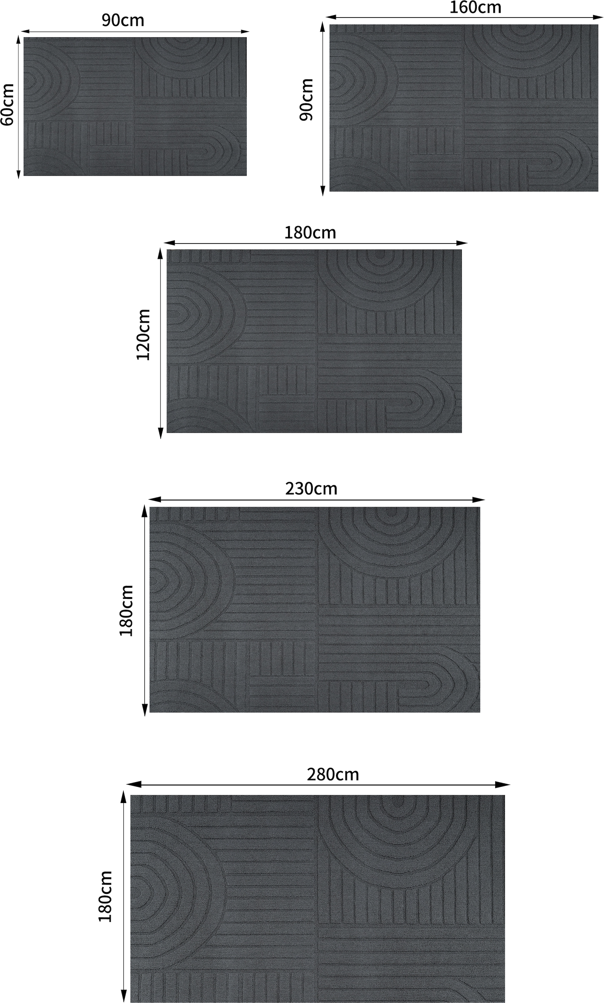 OTTO home »Neele, Boho-Design, Hoch-Tief, waschbar« rechteckig 12 mm Höhe 3D Optik, Skandinavisch, Designteppich, Wohnzimmer, Schlafzimmer