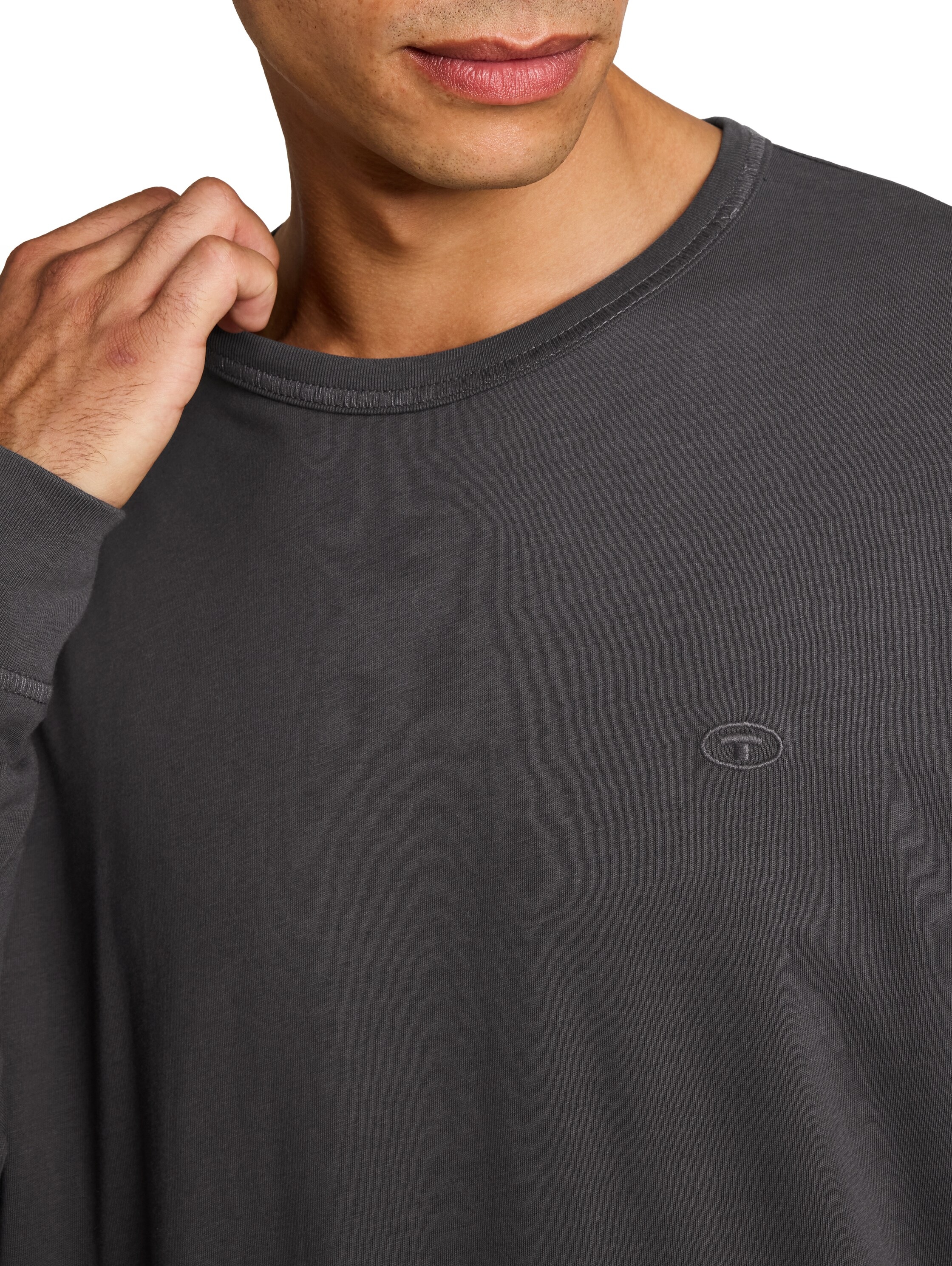 TOM TAILOR Langarmshirt mit Logo Stickerei