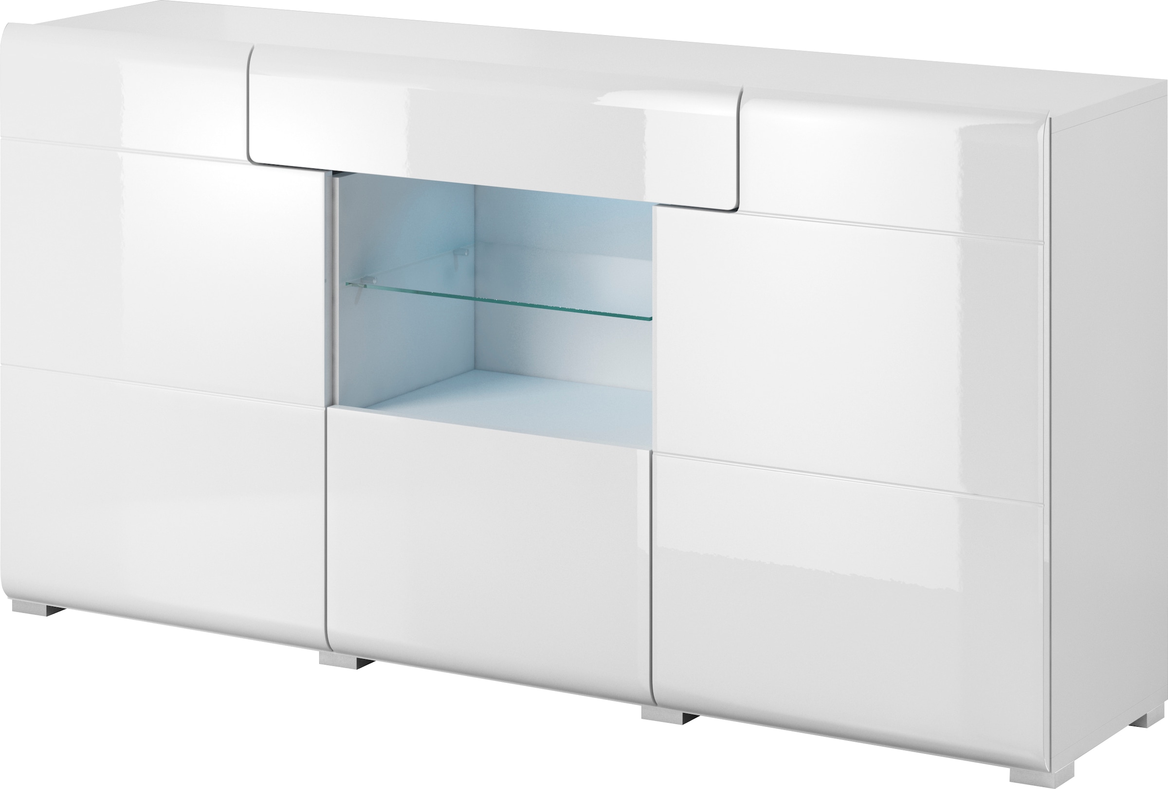 INOSIGN Sideboard »Toledo,Breite 159cm,moderne Anrichte mit dekorative Fräsungen,grifflos«, Kommode viel Stauraum, Einlegeböden verstellbar,ohne Beleuchtung