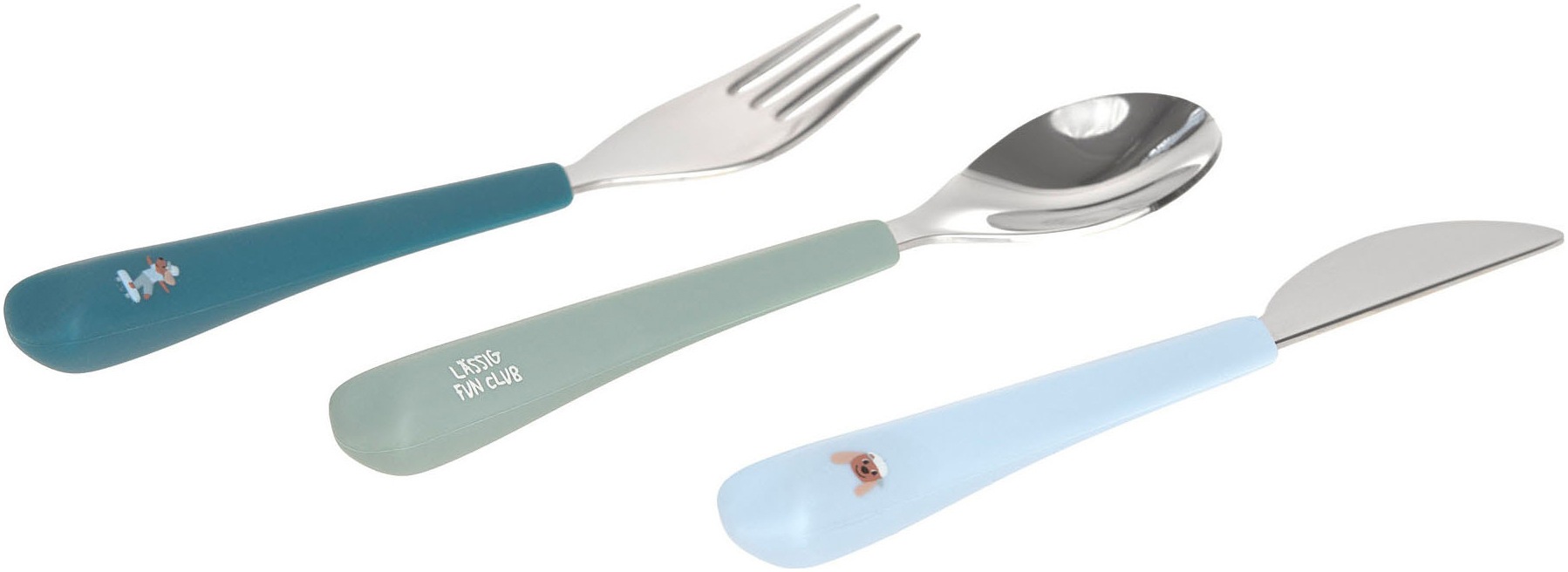 LÄSSIG Kinderbesteck »Tiny Team Dog, mit Silikongriff«