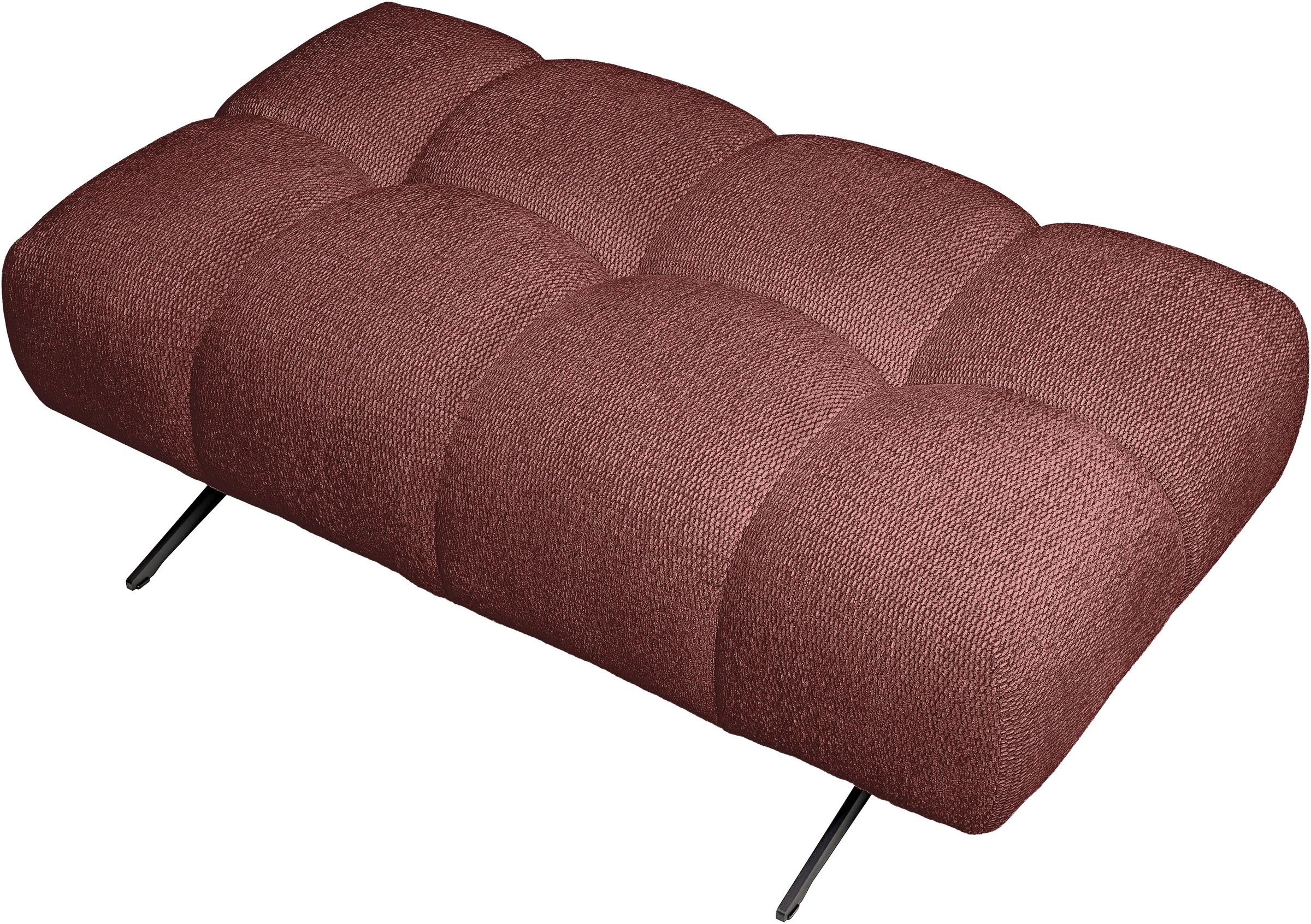 WERK2 Polsterhocker »Prado-S in Bubble-Optik, passend zum Designer Sofa Prado-S« Großer Polsterhocker in Chenille, 129 cm breit & 45 cm hoch