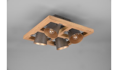 Deckenleuchte »Bell«,  mit Schirmen in Glocken-Optik, Holz-Nickel-Antik-Kombination