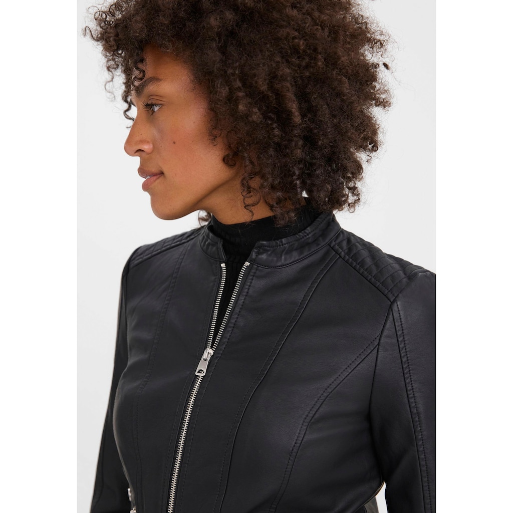 Vero Moda Lederimitatjacke »VMKHLOEFAVO 22 SHORT COATED JACKET«