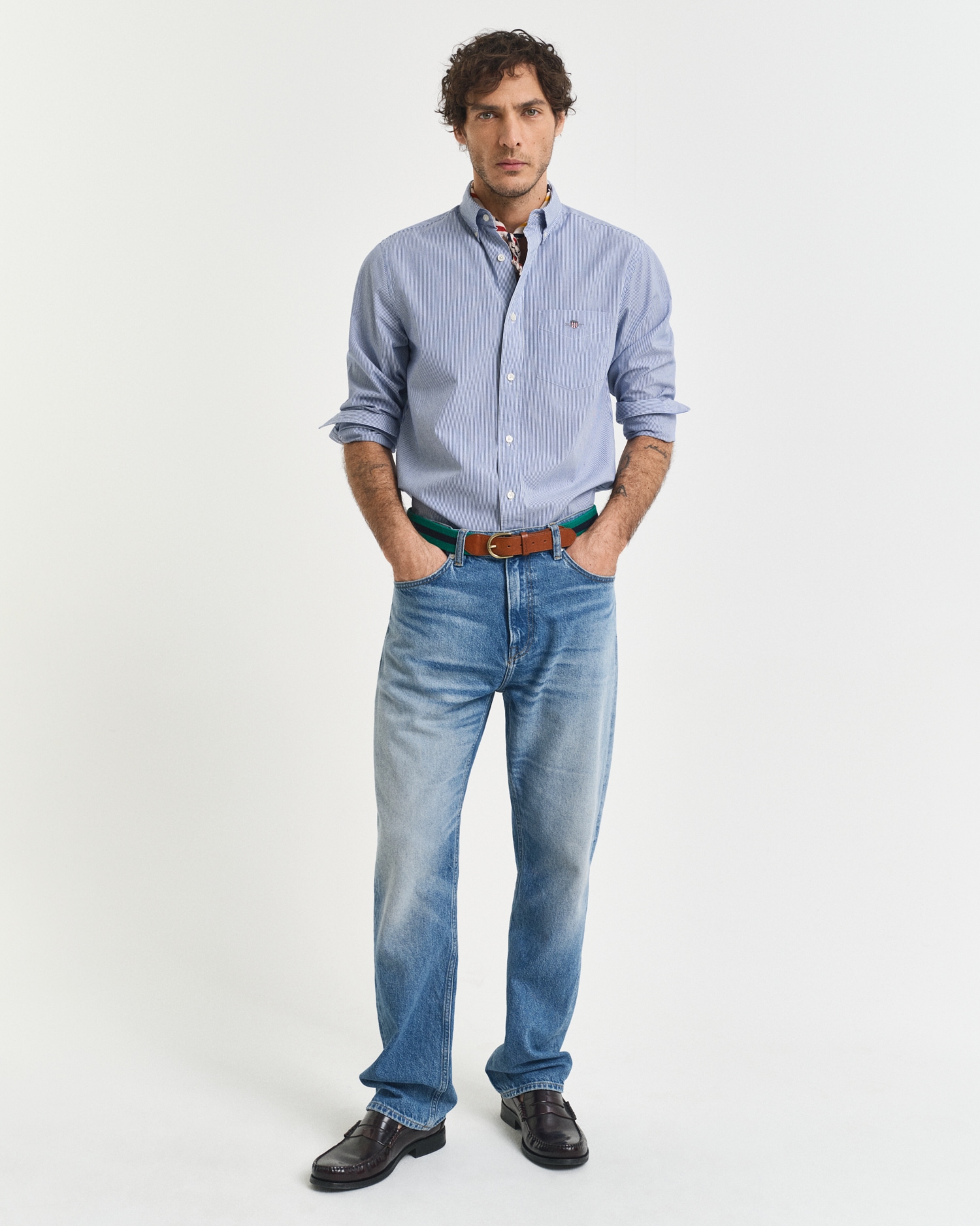 Gant Langarmhemd »REG POPLIN BANKER SHIRT« Banker Stripe Popeline, leichte Baumwolle