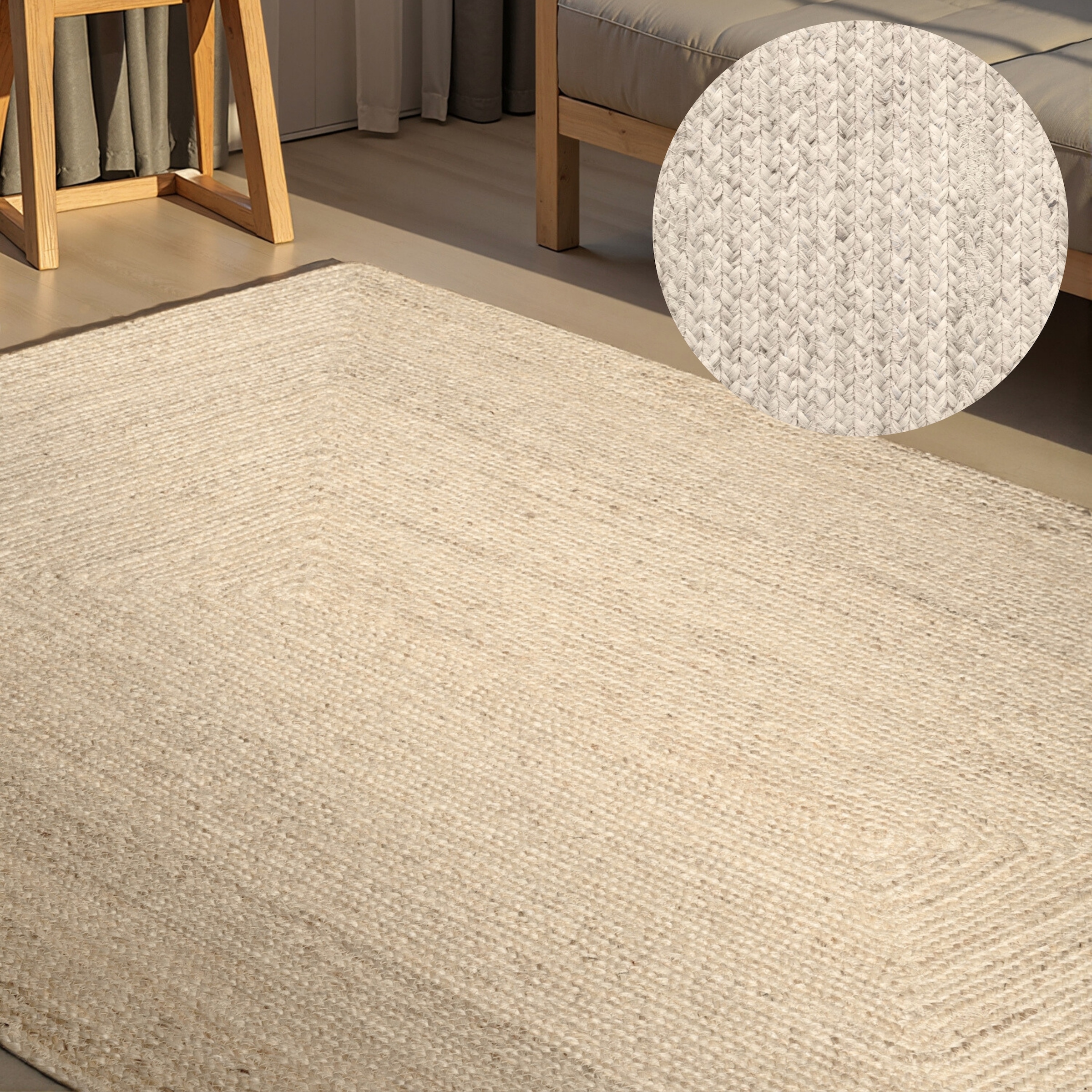 HANSE Home Teppich »Juteteppich Teppich Juno« rechteckig 9 mm Höhe Jute, Shape, Handgemacht, Wohnzimmerteppich, Naturteppich, Wohnzimmer