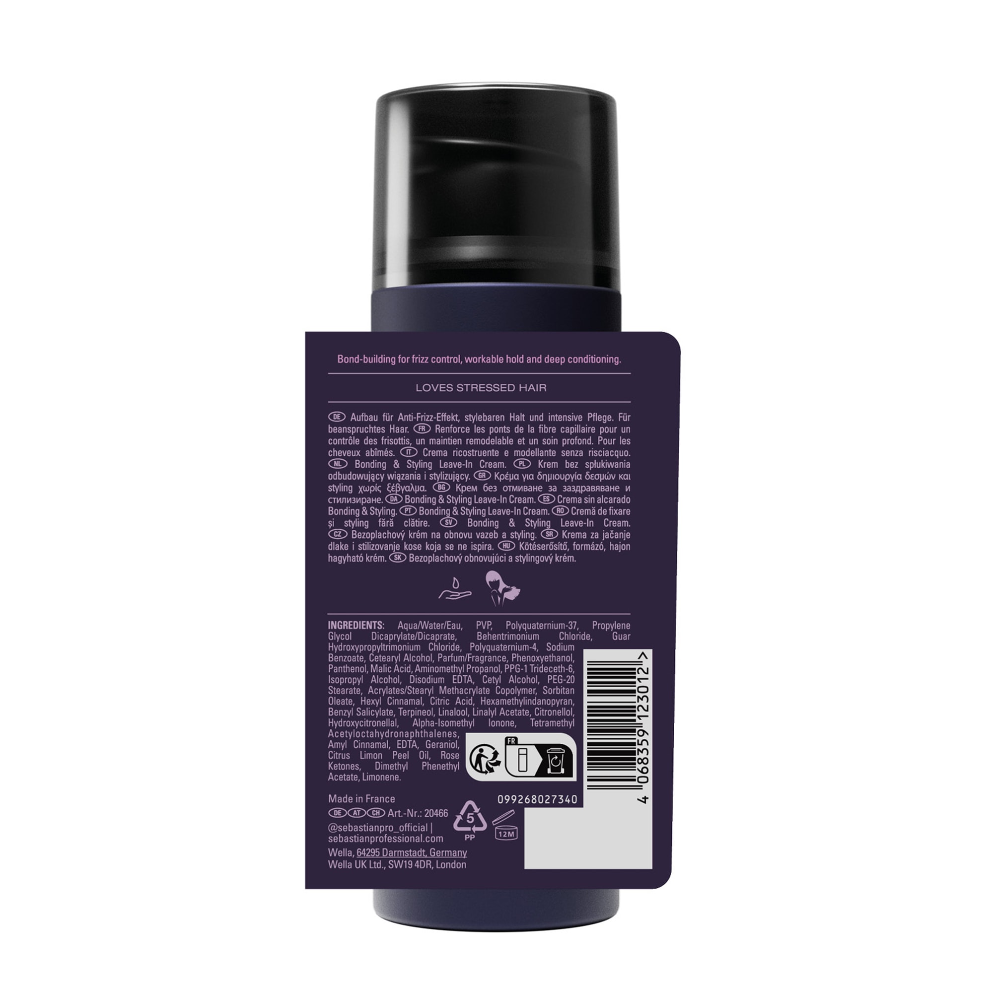 Sebastian Professional Haarcreme »No Breaker Bonding & Styling Leave-In Crème« für geschädigtes, glanzloses, trockenes und widerspenstiges Haar