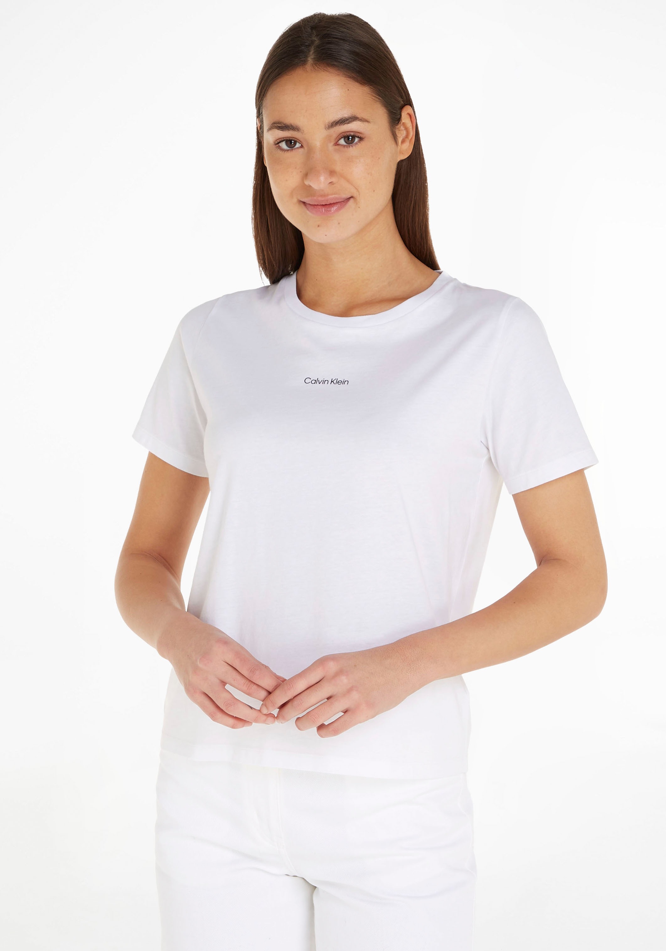 aus kaufen UNIVERSAL Baumwolle online T-Shirt T-SHIRT«, LOGO Calvin Klein reiner »MICRO |