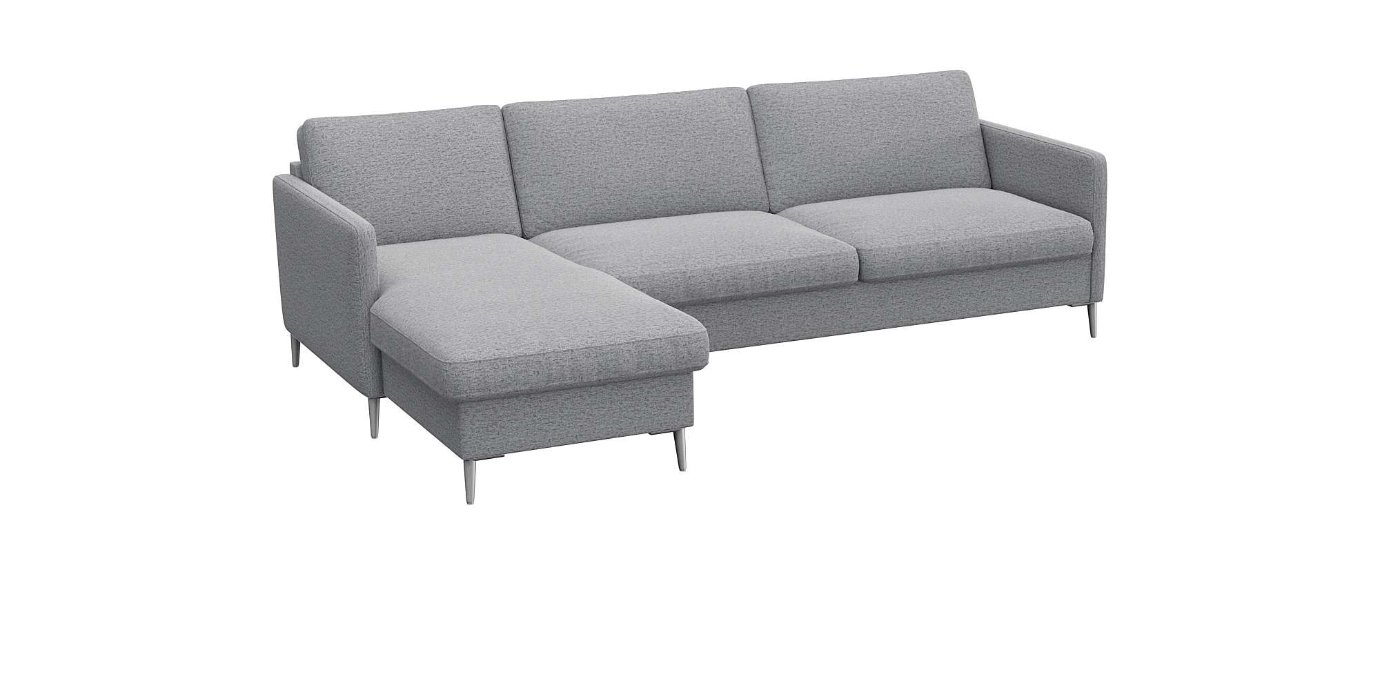 FLEXLUX Ecksofa »Fiore, L-Form, bequem und komfortabel durch hochwertigem Sitzaufbau« schmale Armlehnen, Kaltschaum, Füße Alu