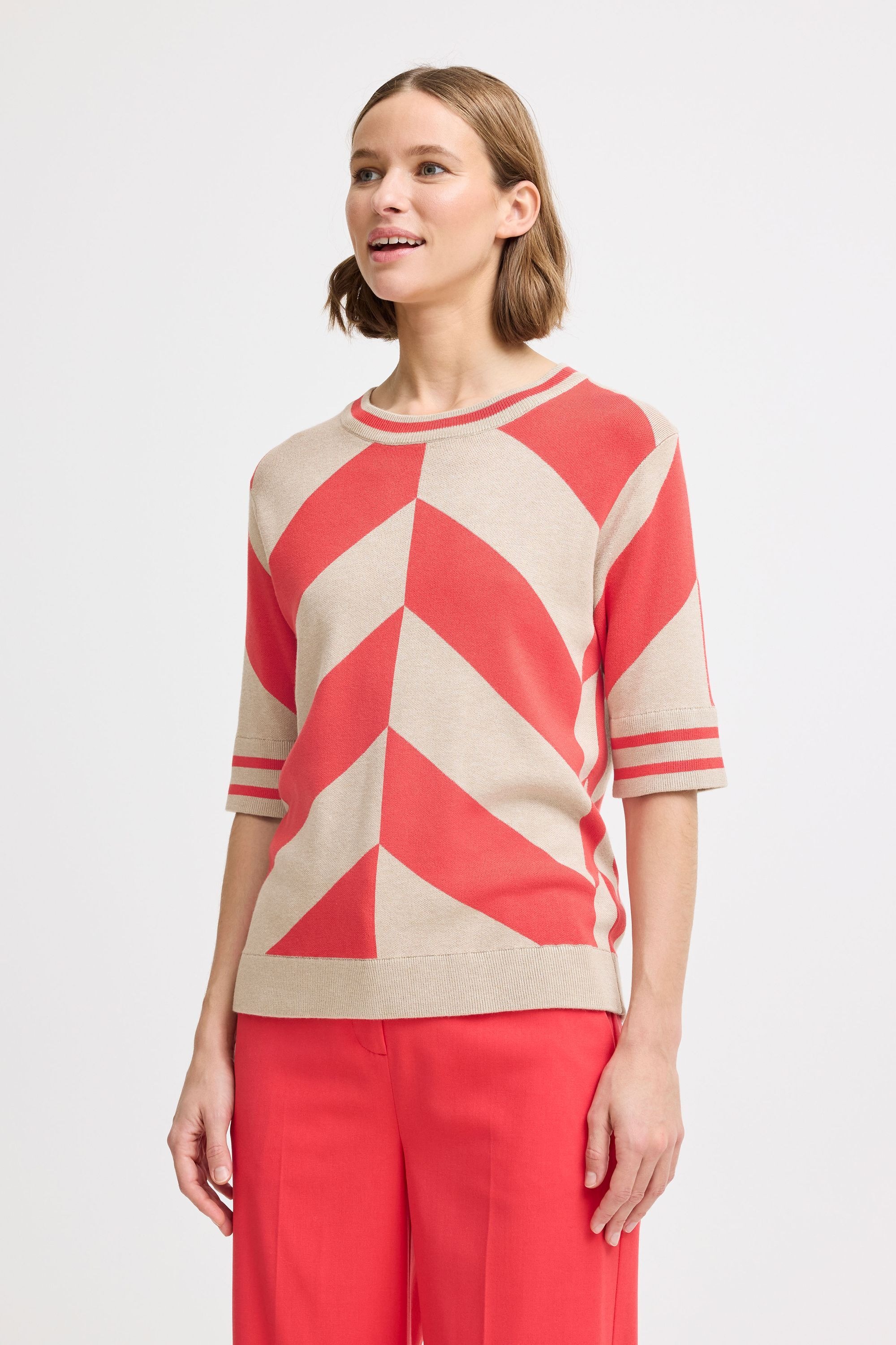 b.young Strickpullover »Strickpullover BYMMMORLA SS GEOMETRIC«