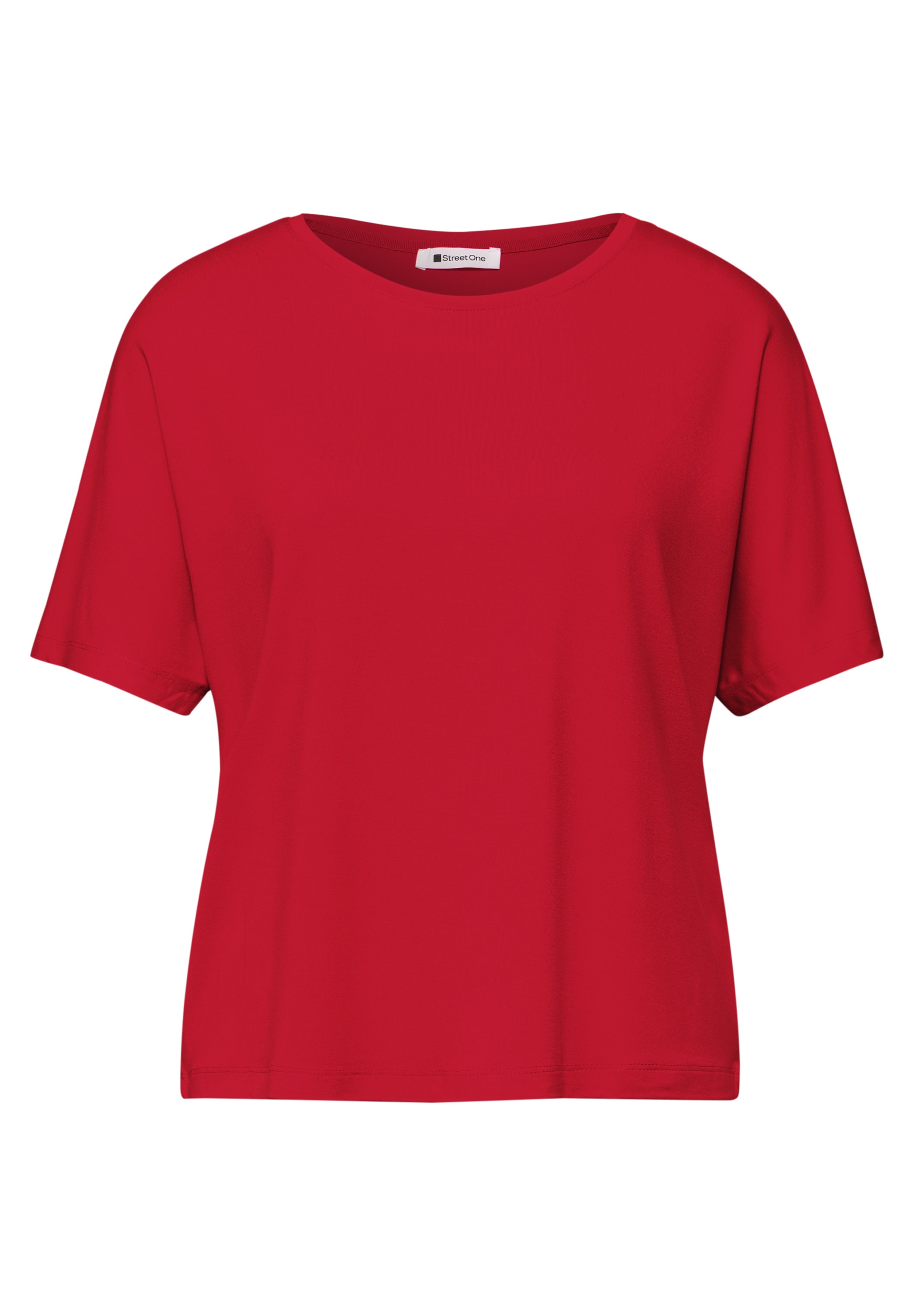 STREET ONE Kurzarmshirt Sommershirt in Unifarbe