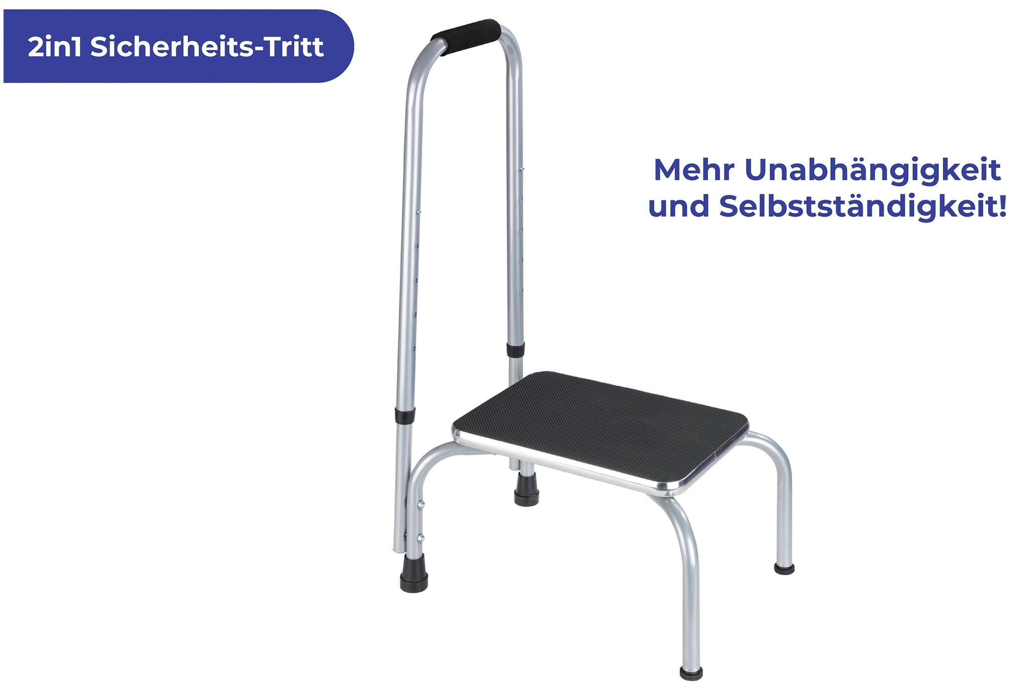 Maximex Klapptritt »Secura«, mit Haltegriff, vier rutschfeste Gummifüße, Trittoberfläche in Schwarz