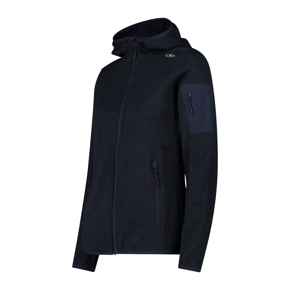 CMP Strickfleecejacke »KNITTED MELANGE HOODY WOMAN HOODY«, (1 St.), mit Kapuze, Wärmend und