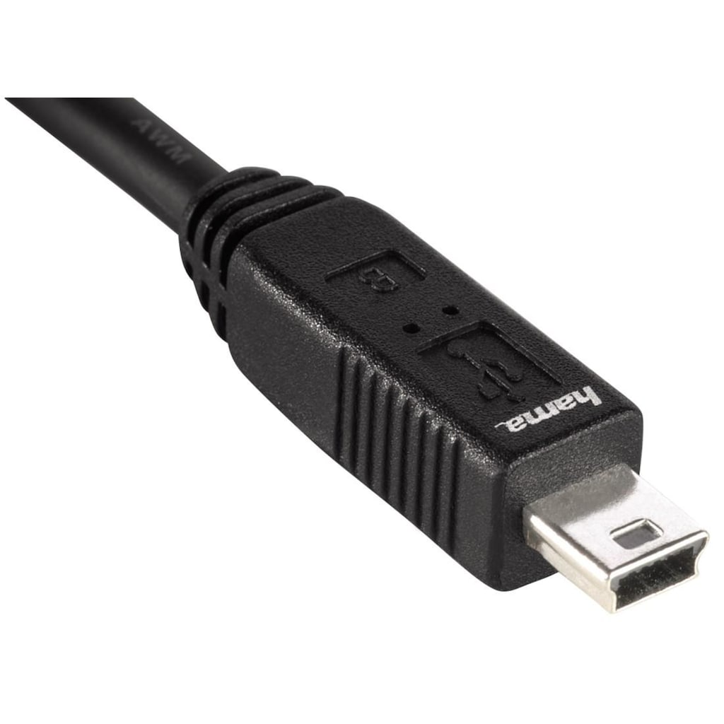 Hama USB-Kabel »USB 2.0 Anschlusskabel, A-Stecker - mini-B-Stecker B5 Pin, 1,8 m«, USB 2.0 Mini-B-USB Typ A, 180 cm