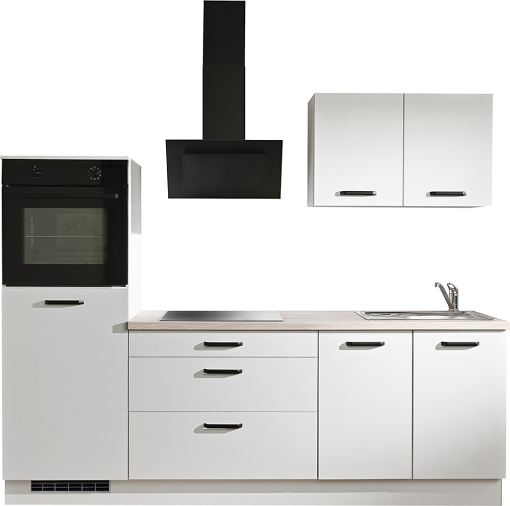 wiho Küchen Küchenzeile "Compact" Breite 240cm, wahlweise mit Geräten (mit Kühlschrank)