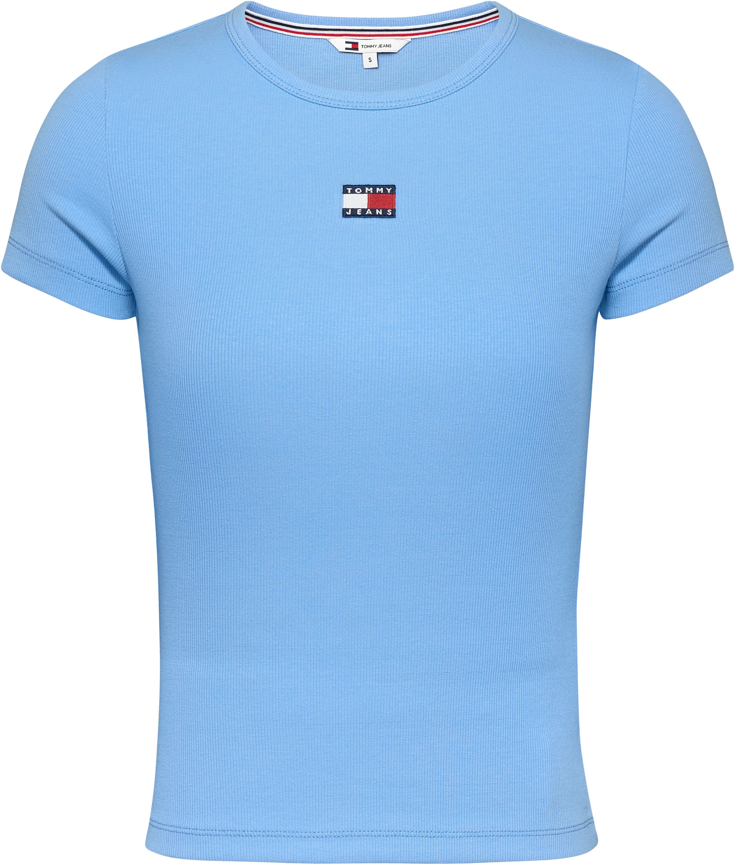 Tommy Jeans T-Shirt »TJW SLIM BADGE RIB TEE«, in Rippoptik