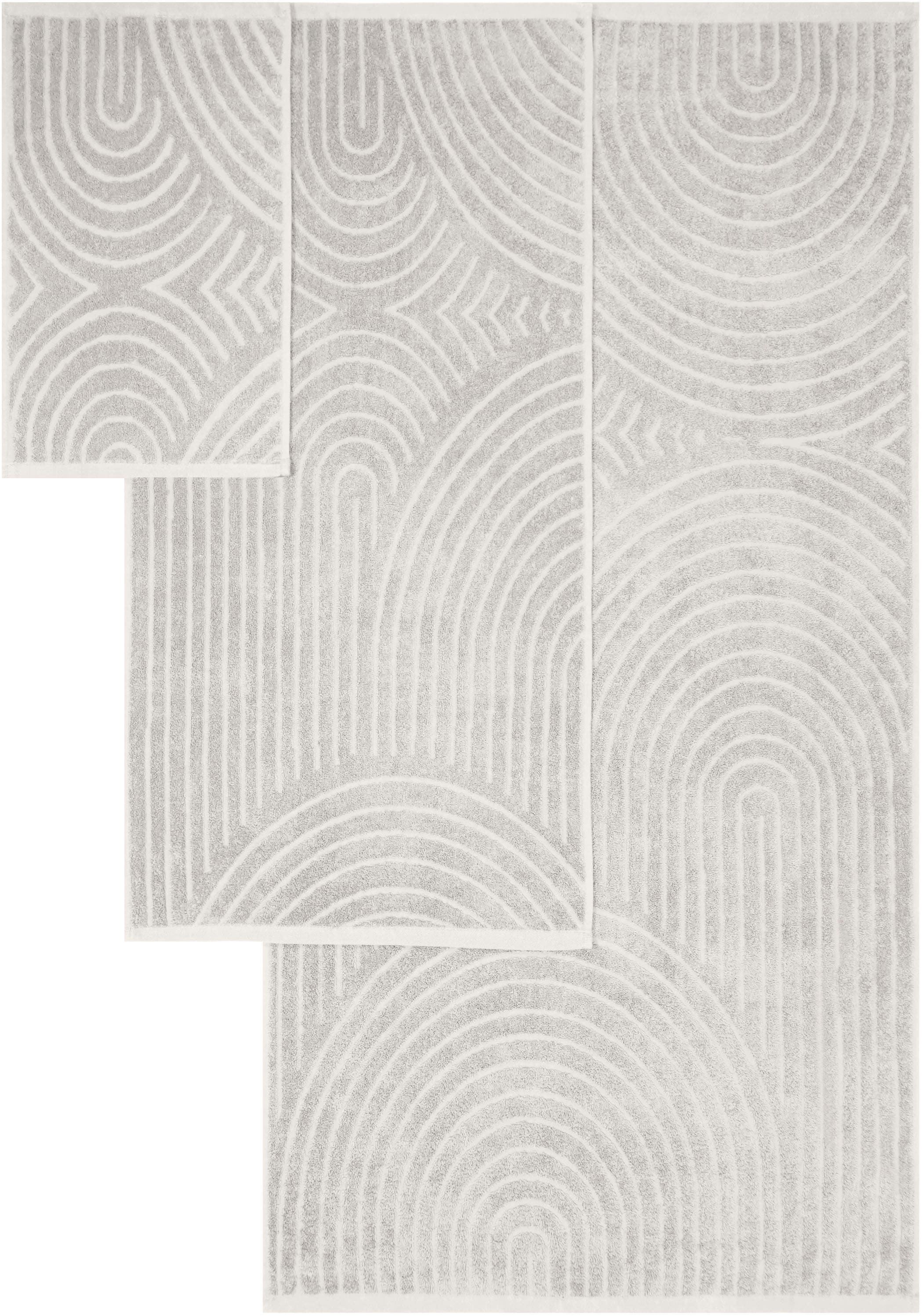 my home Handtuch Set »Handtuchset Ognon, Duschtücher, Handtücher, Gästetücher, Zen« Set 8 Frottier Handtücher mit Muster, Scandi, einfarbiges Handtuch-Set 100% Baumwolle