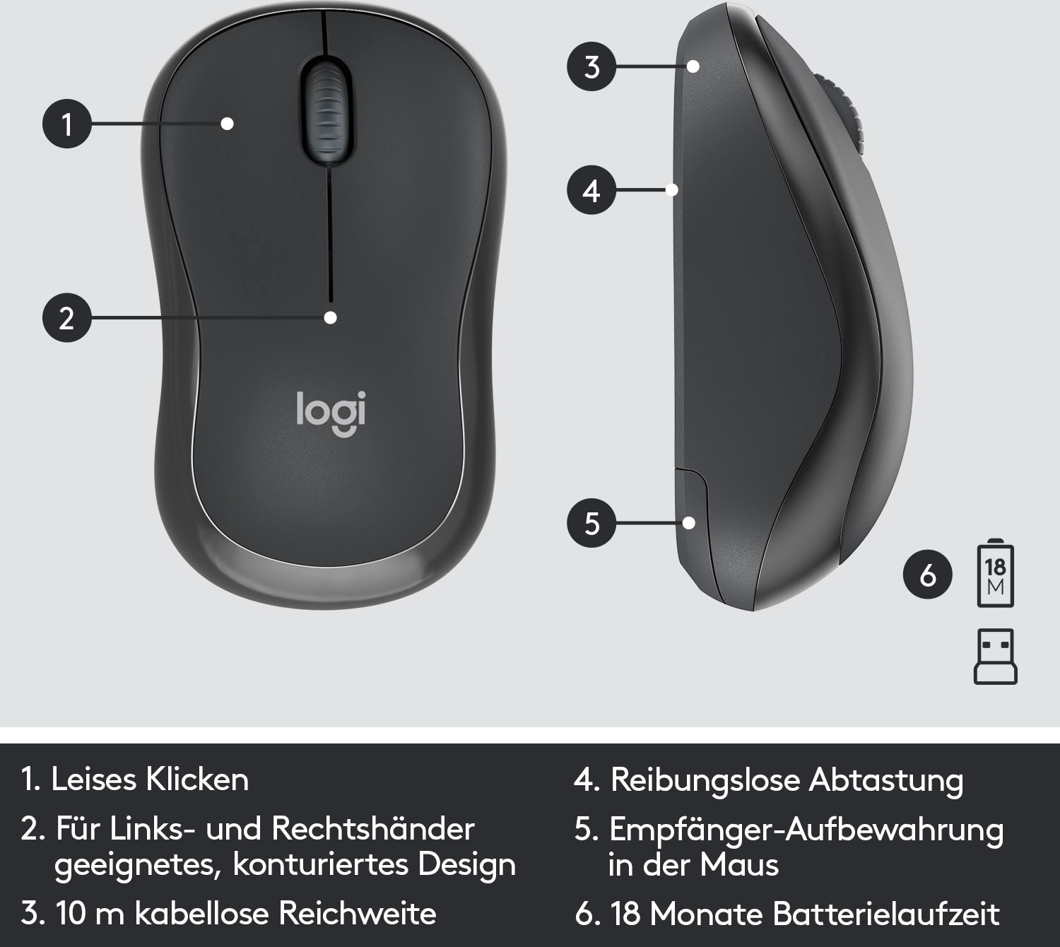 Logitech Tastatur- und Maus-Set »MK295 Silent Wireless Combo«