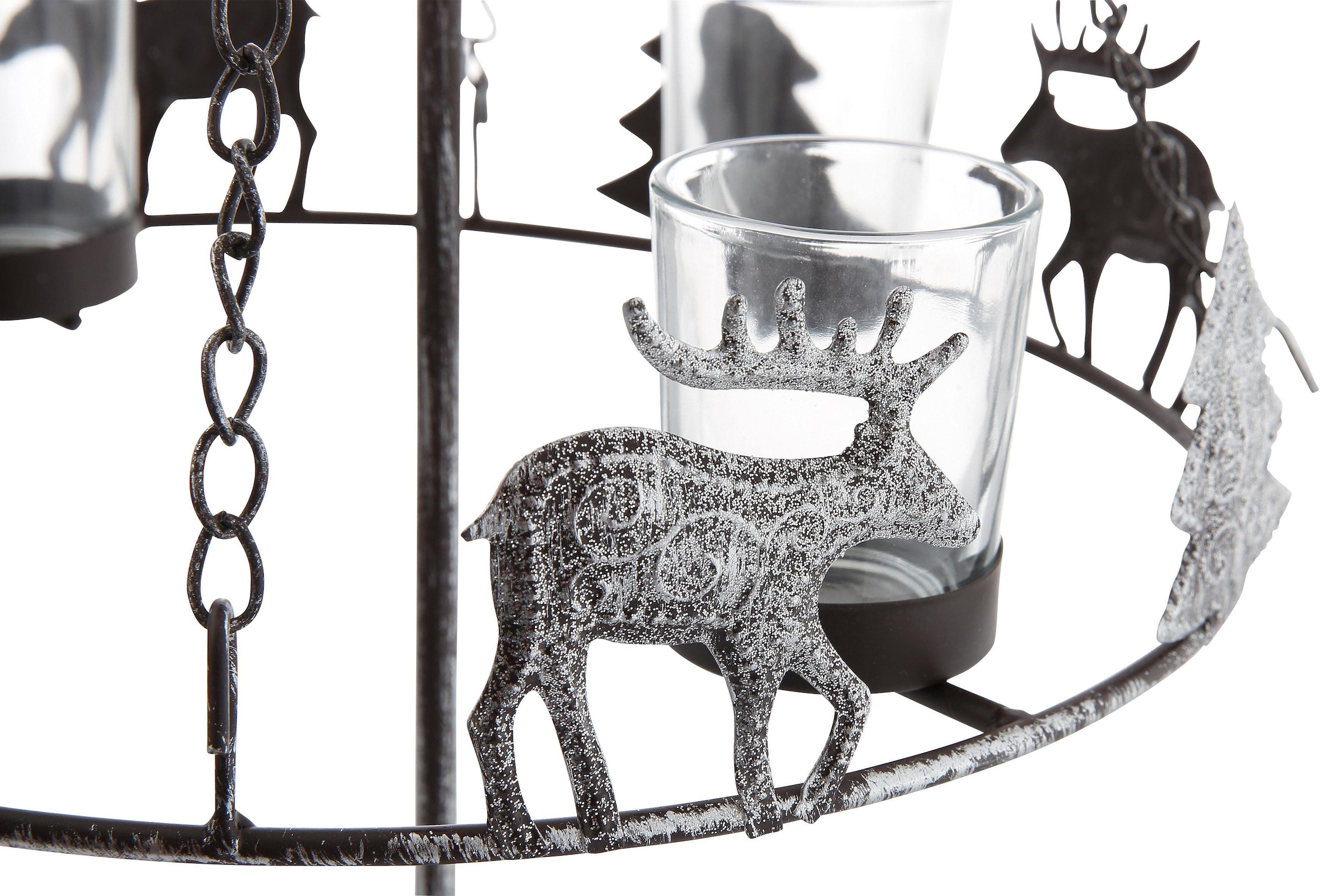 my home Adventsleuchter »Weihnachtsdeko«, Metall, inkl. 4 Glaswindlichtern  online kaufen