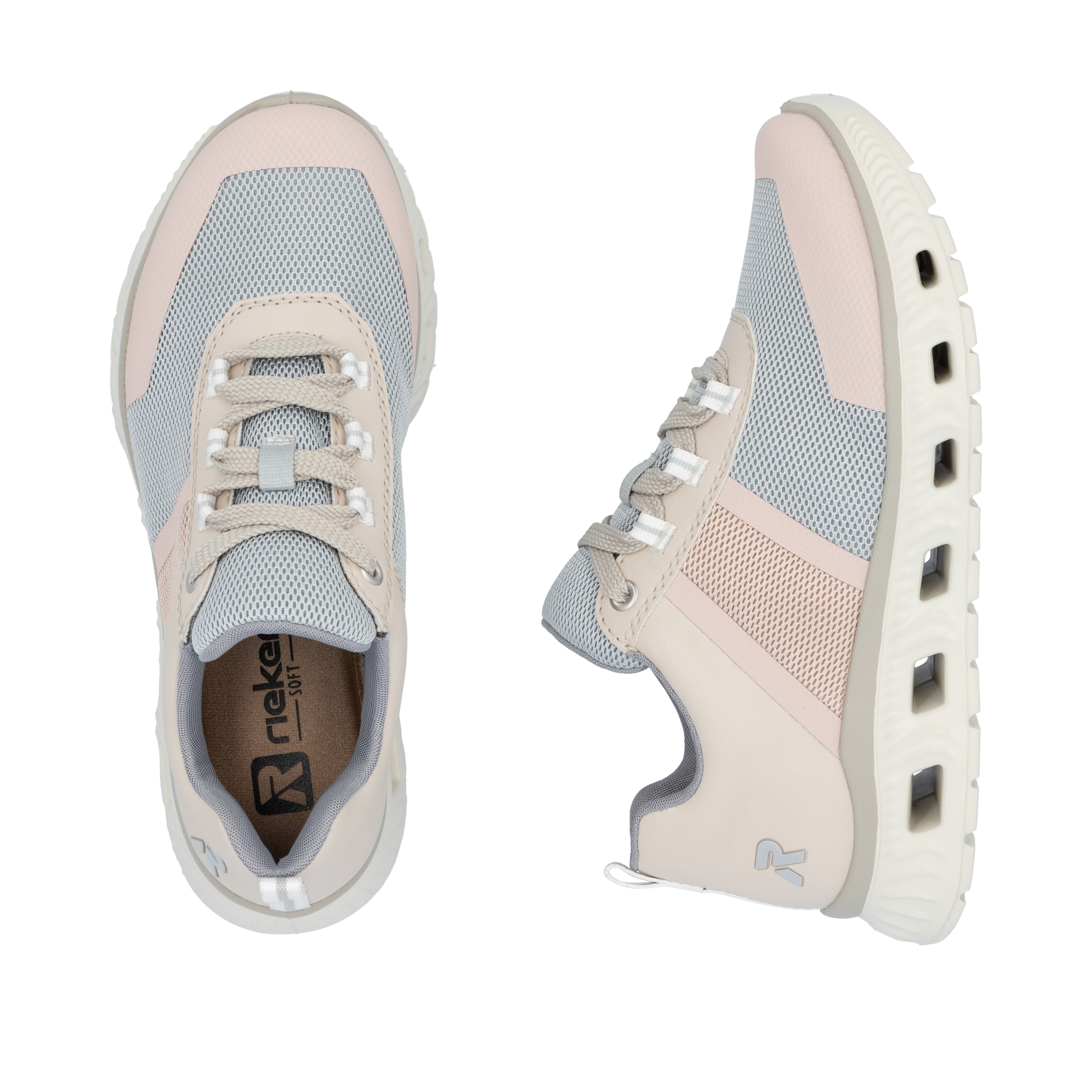 RIEKER Sport Sneaker, in veganer Verarbeitung, Freizeitschuh, Halbschuh, Schnürschuh