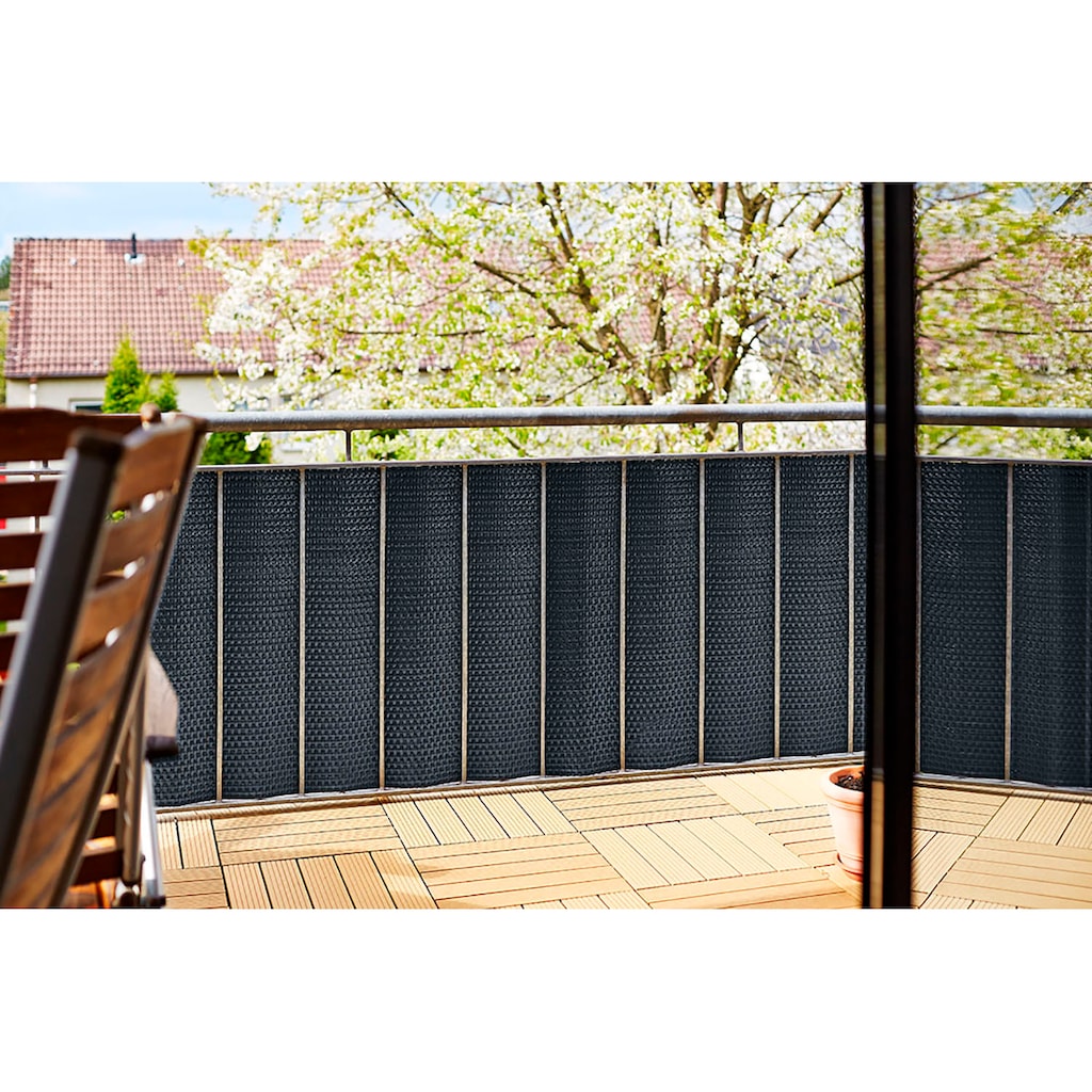 Gartenfreude Balkonsichtschutz, 3x0,9 m, individuell zuschneidbar, inkl. Kabelbinder
