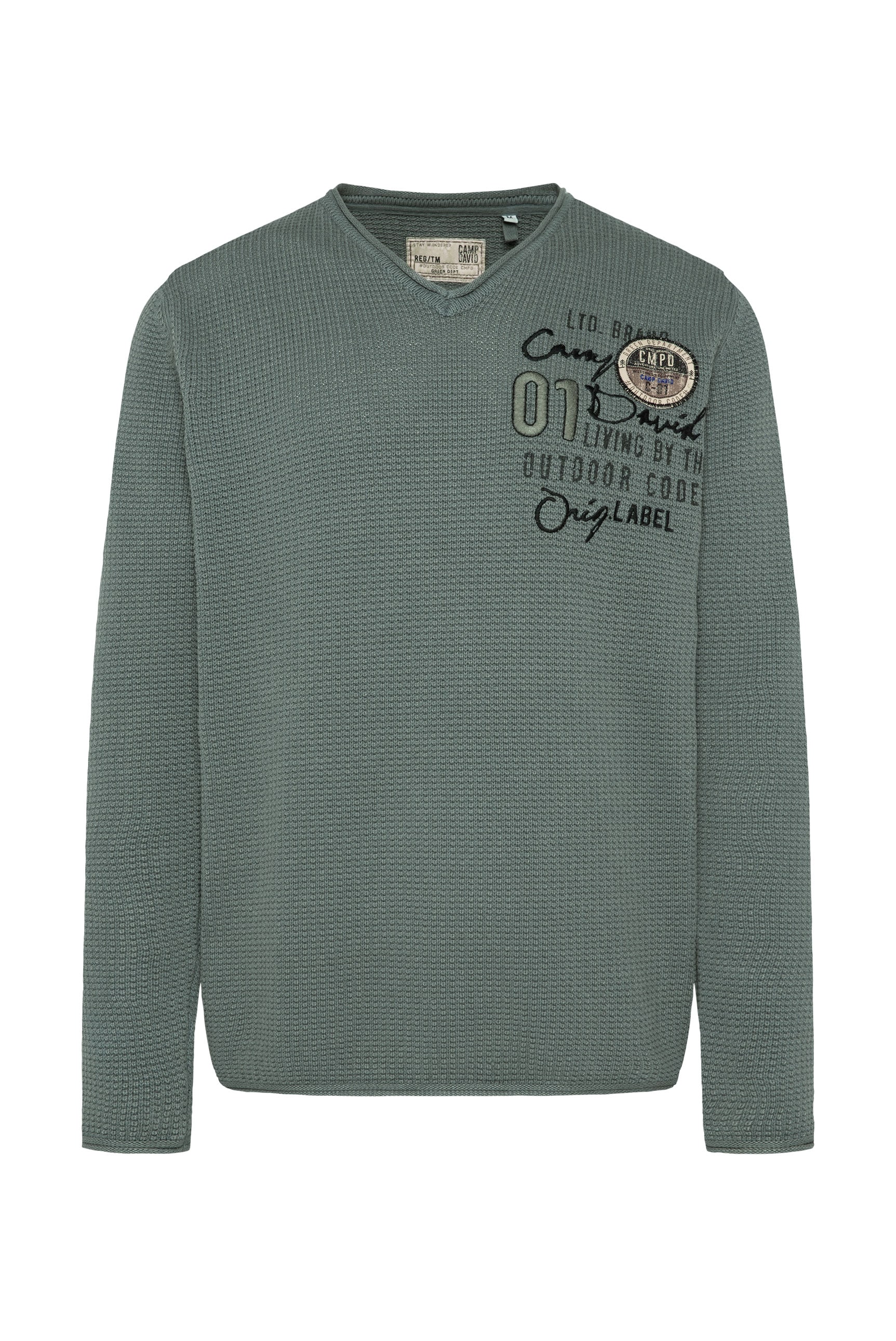 CAMP DAVID Strickpullover, mit Logo Print