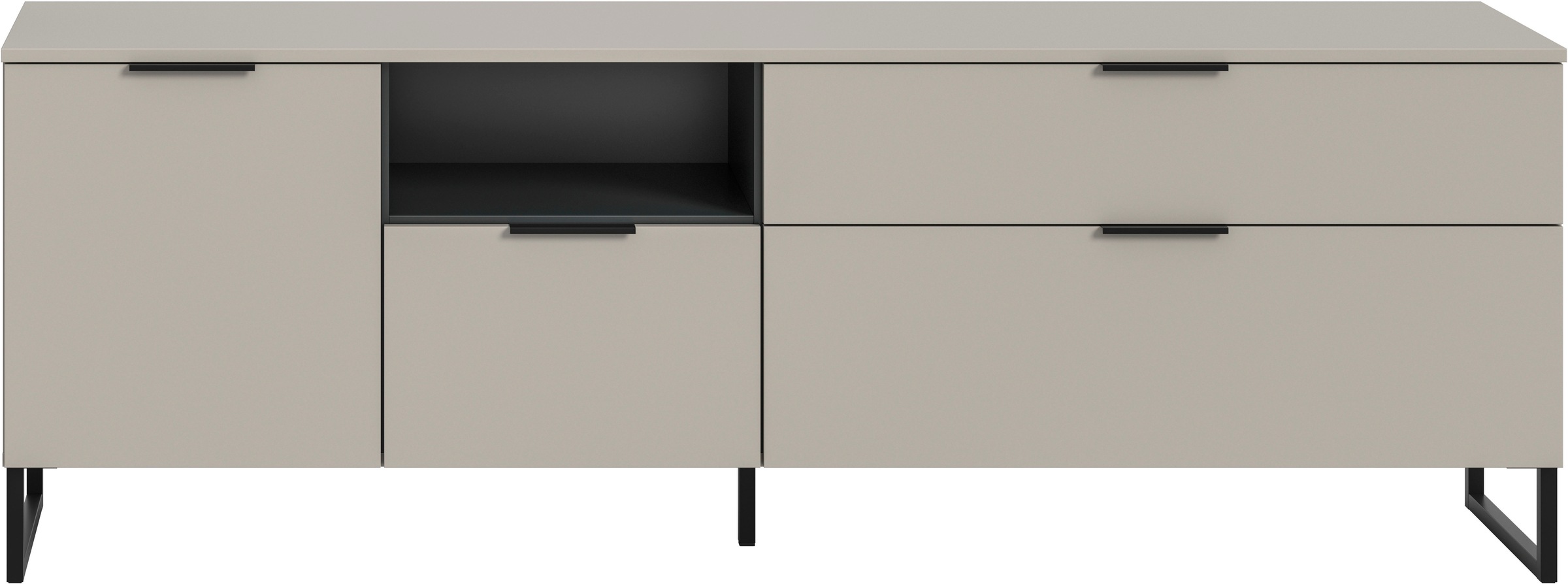INOSIGN Lowboard »ADIO, Breite 185 cm, 2 Klappen, 1 Schubkasten, 1 Tür, mit Metall-Kufen« 1 Stk. tlg. Sideboard, Kommode, TV-Schrank, Schrank, Wohnzimmerschrank, Anrichte