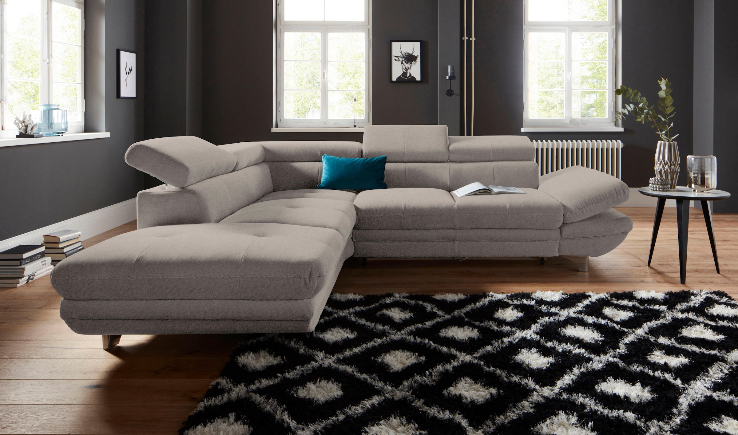 COTTA Ecksofa »Enterprise L-Form« mit Arm- & Kopfteilverstellung, wahlweise mit Bettfunktion