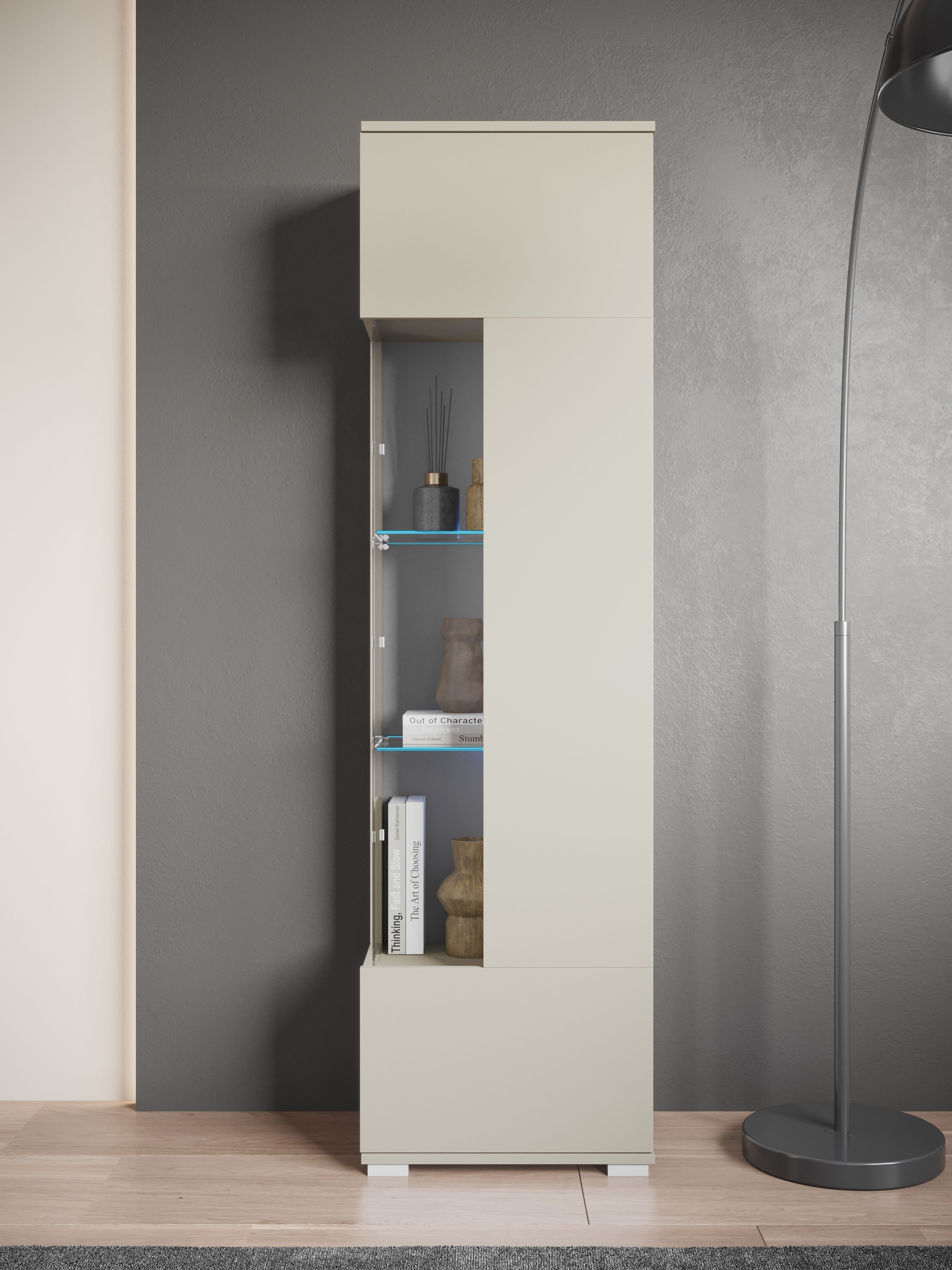 INOSIGN Vitrine »Kenia, stehend und hängend, Türanschlag wechselbar«, (1 St.), Vitrineschrank mit Glastüren 160 cm Höhe