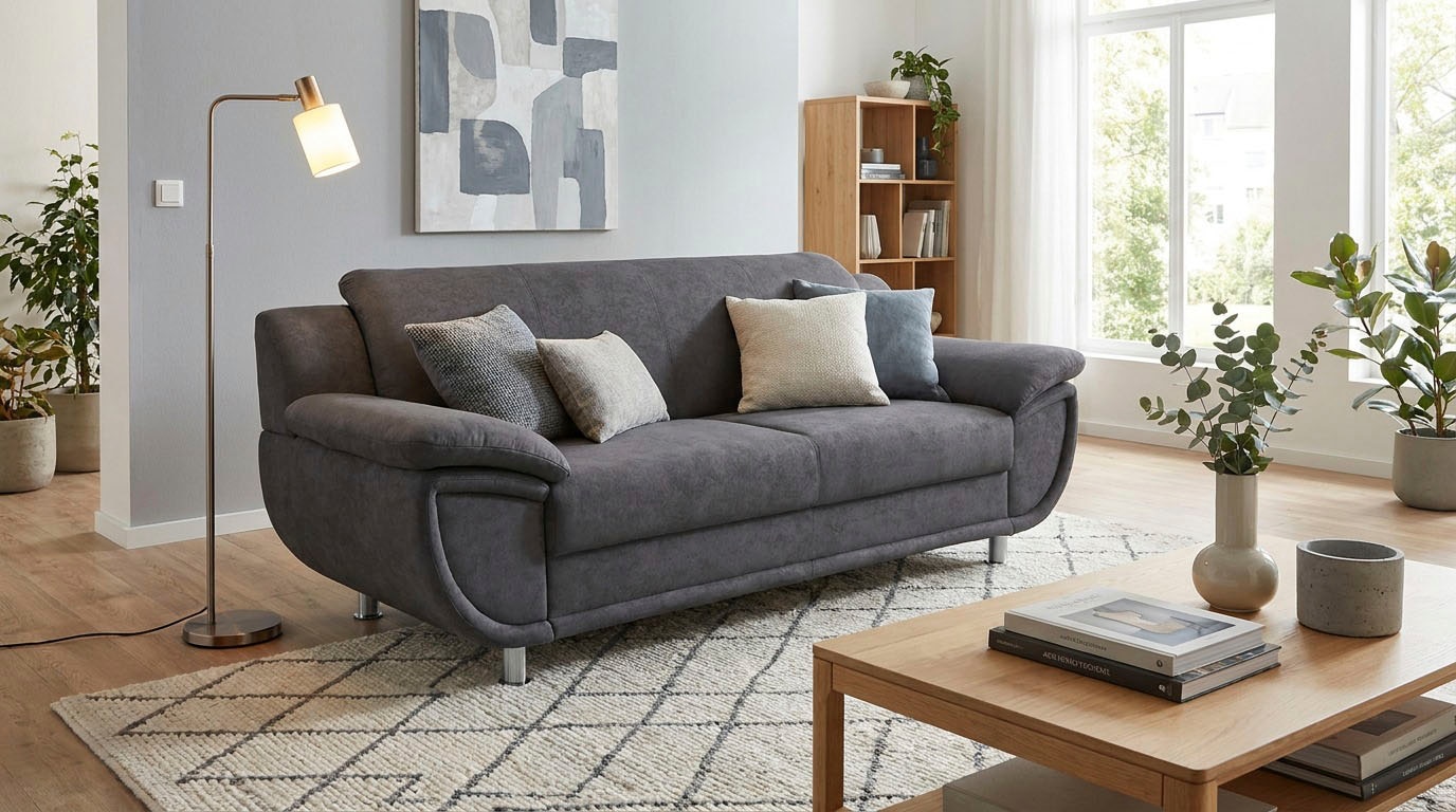 TRENDMANUFAKTUR 3-Sitzer »3-Sitzer« wahlweise mit Federkern, pflegeleichte Bezügen, Unser Dauertiefpreis